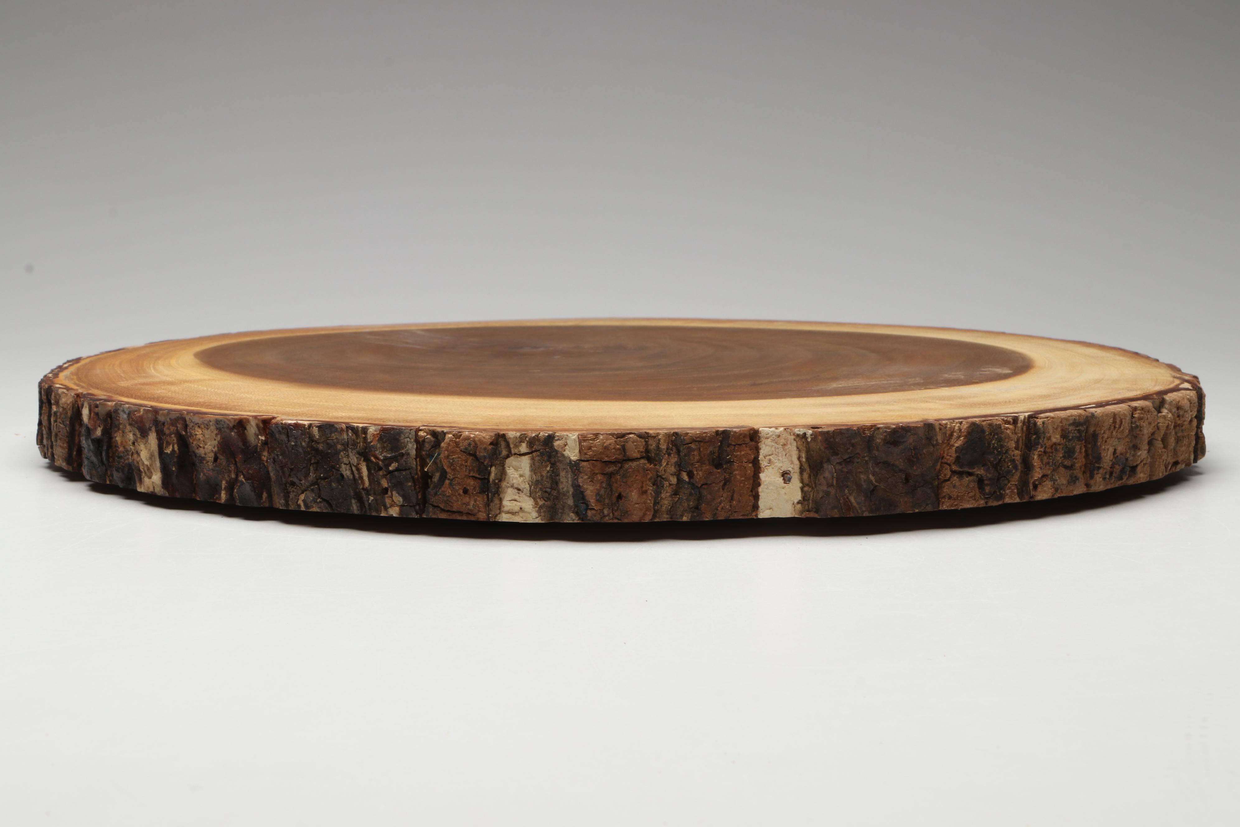 Threshold Wood Slab Cutting Board with Faux Wall Clock and Fruit Bowl