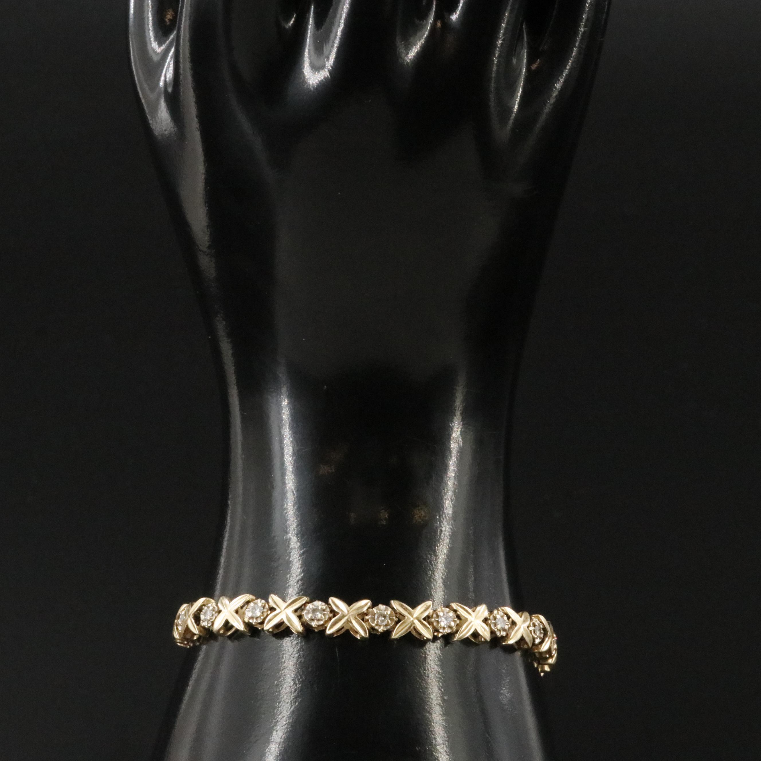 14K 1.00 CTW Diamond X Link Bracelet