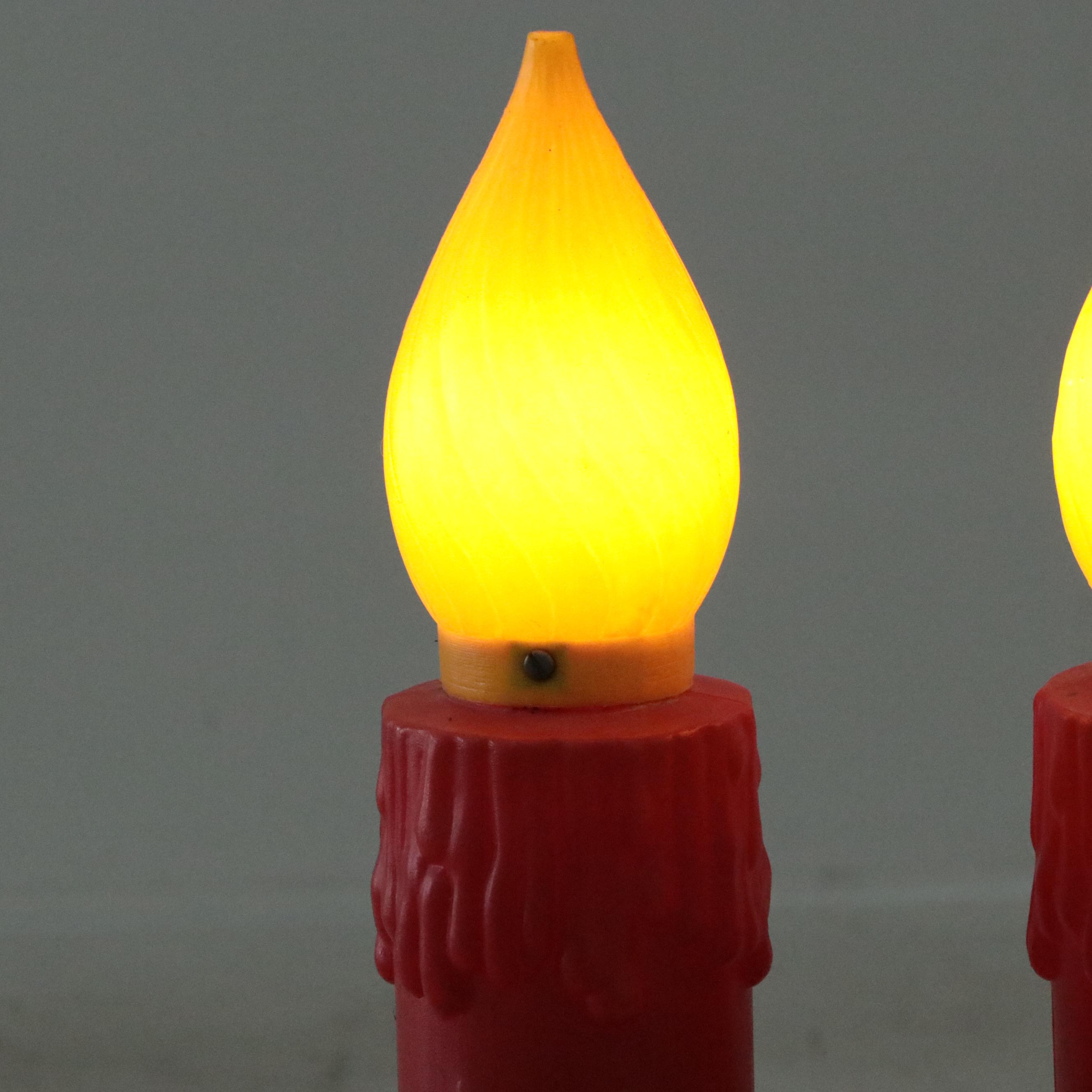 Christmas Plastic Blow Mold Noel Illuminated Floor Candles, Late 20th Century