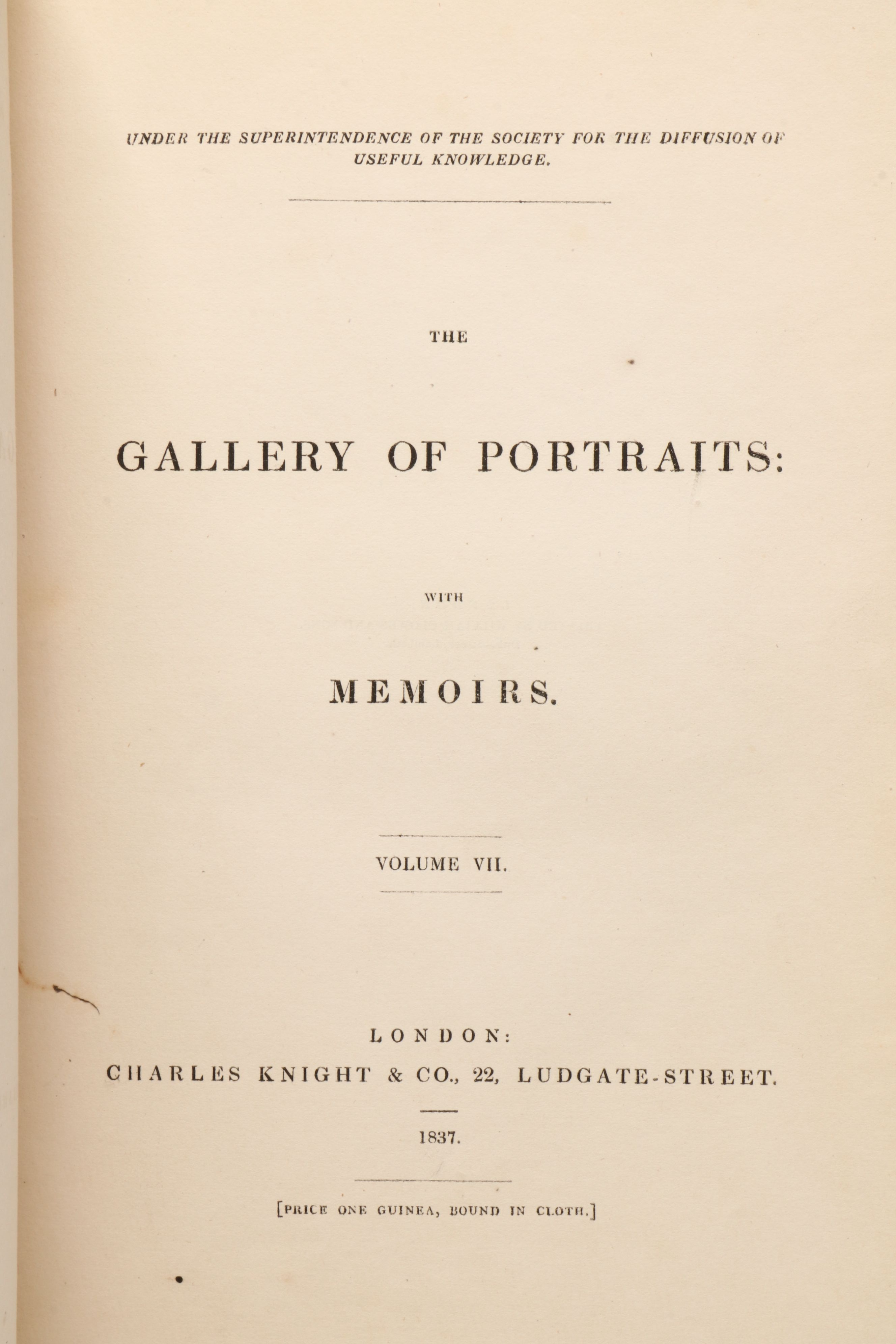 "The Gallery of Portraits: with Memoirs" Complete Seven-Volume Set, 1833–1837