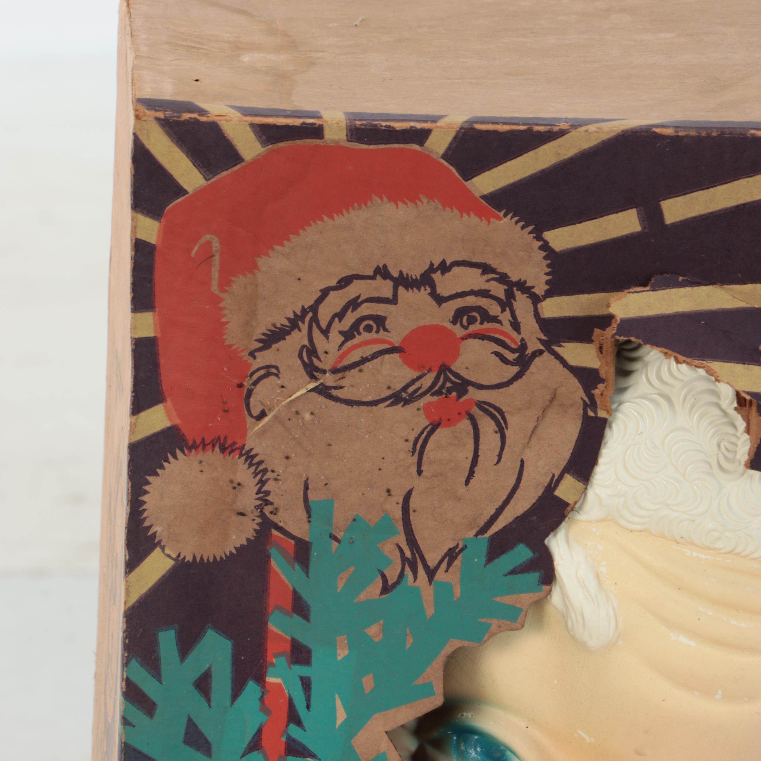 Empire Plastics Corp. Blow Mold Peeping Santa, Mid-20th Century