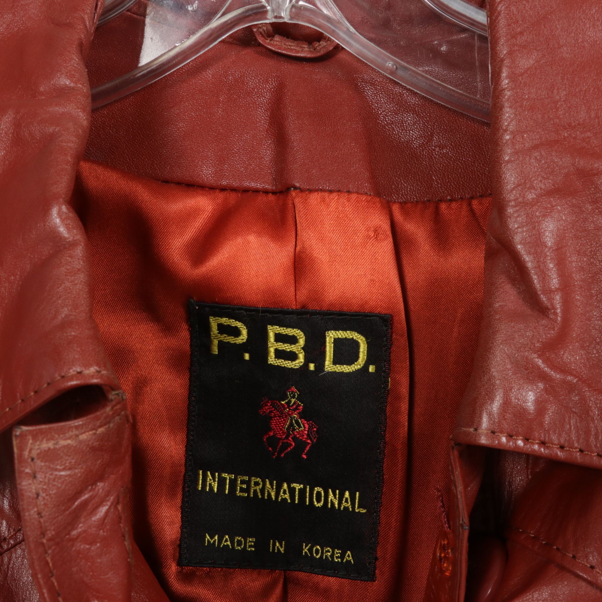 1970s P.B.D. Red Leather Trench Coat with Para and Nicole Miller Leather Jackets