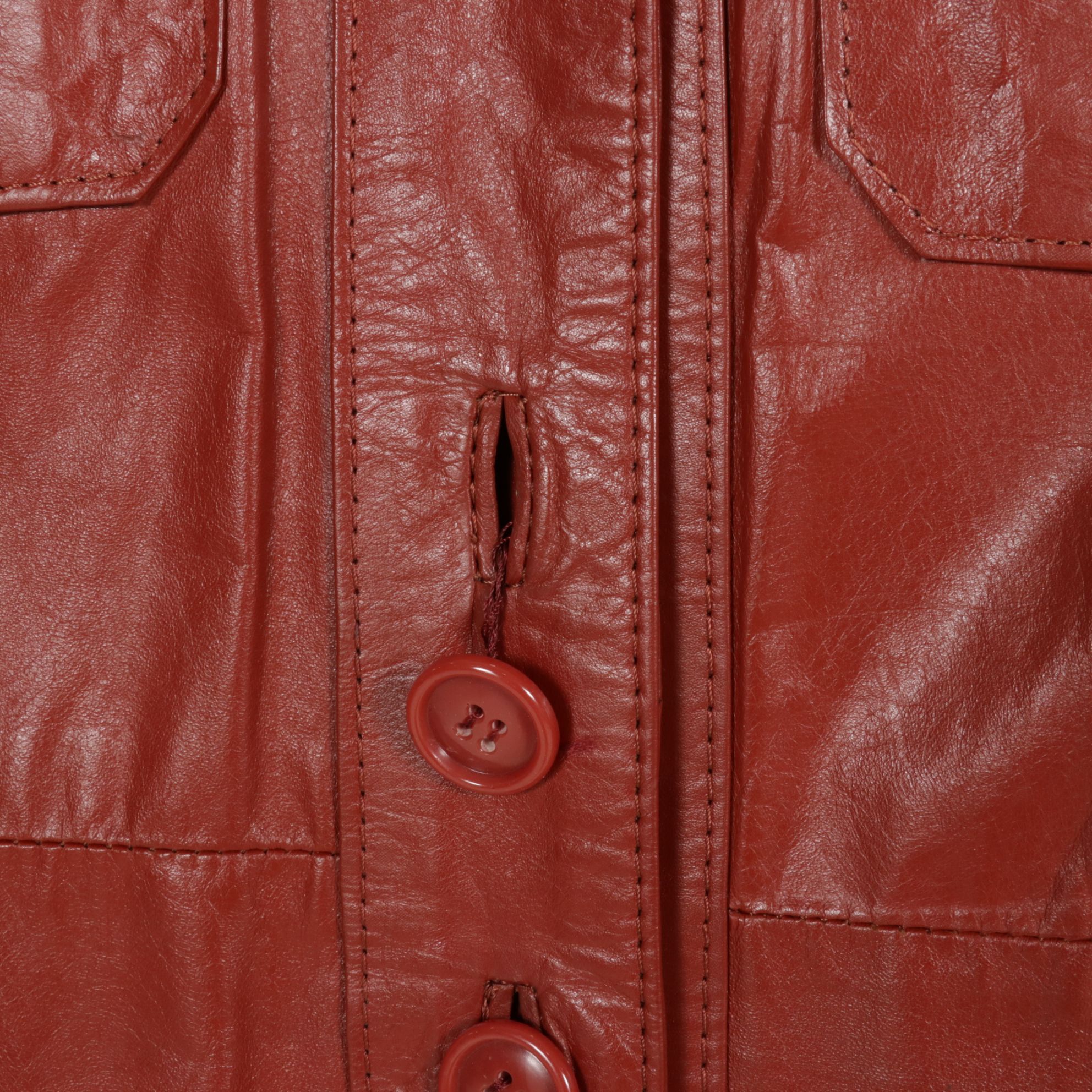 1970s P.B.D. Red Leather Trench Coat with Para and Nicole Miller Leather Jackets