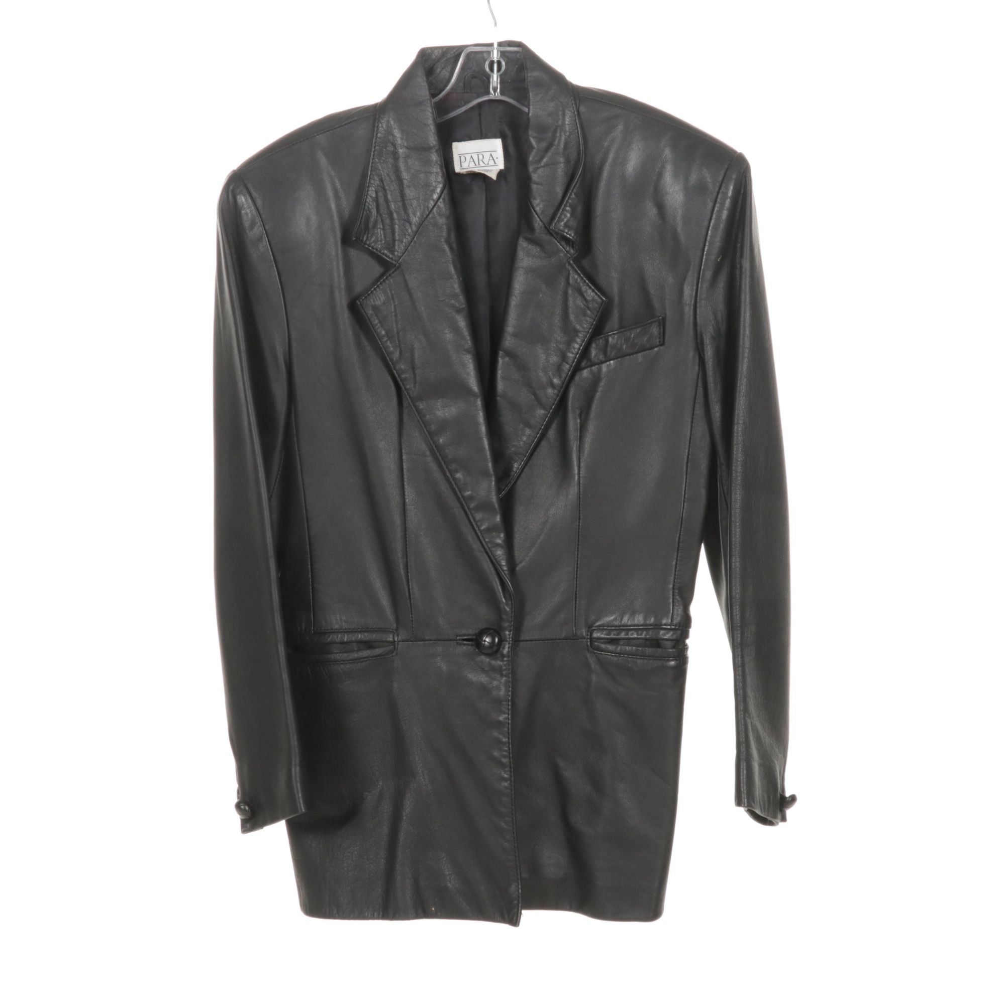 1970s P.B.D. Red Leather Trench Coat with Para and Nicole Miller Leather Jackets