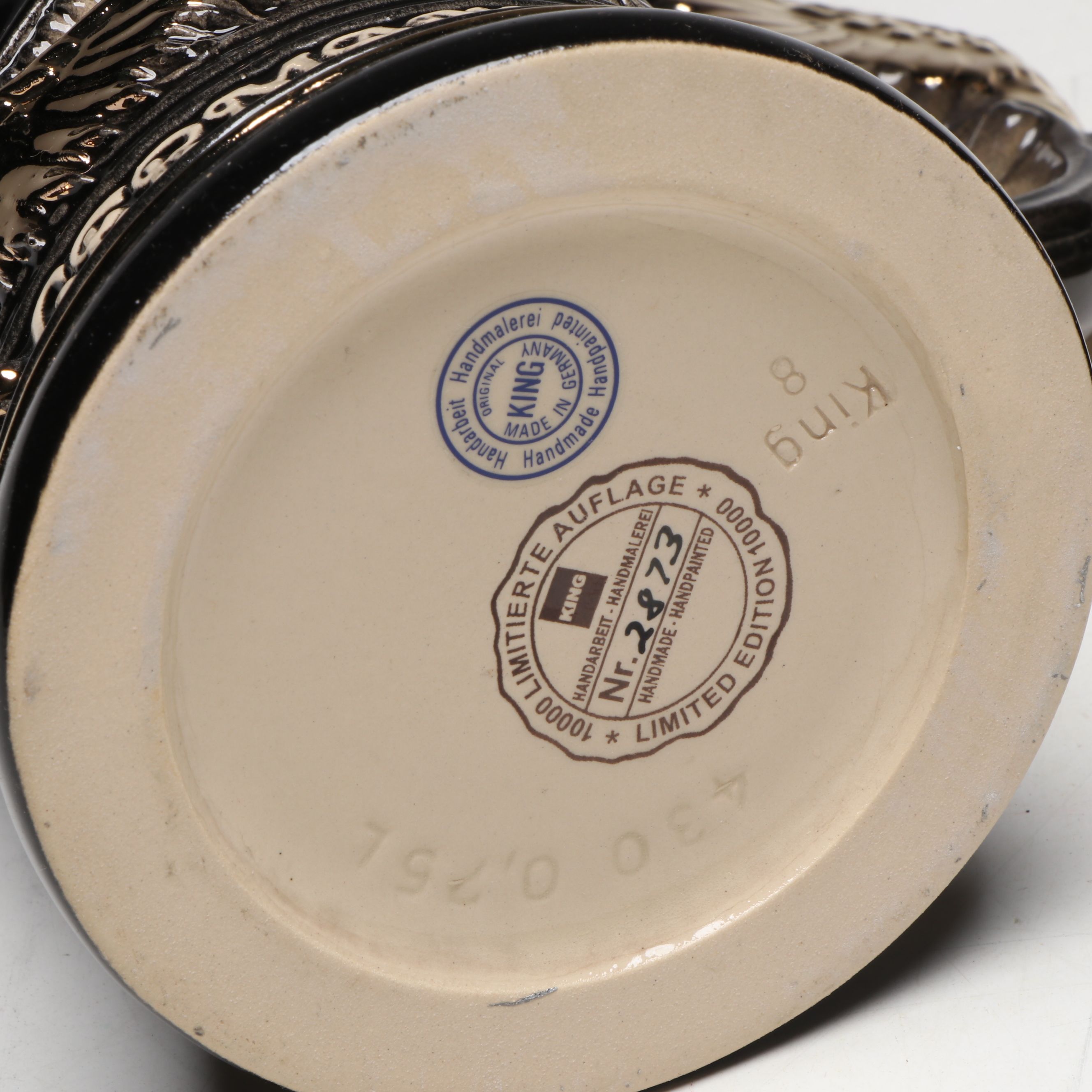 German Drinking Horn, With King, Thewalt, More Beer Steins in Collection