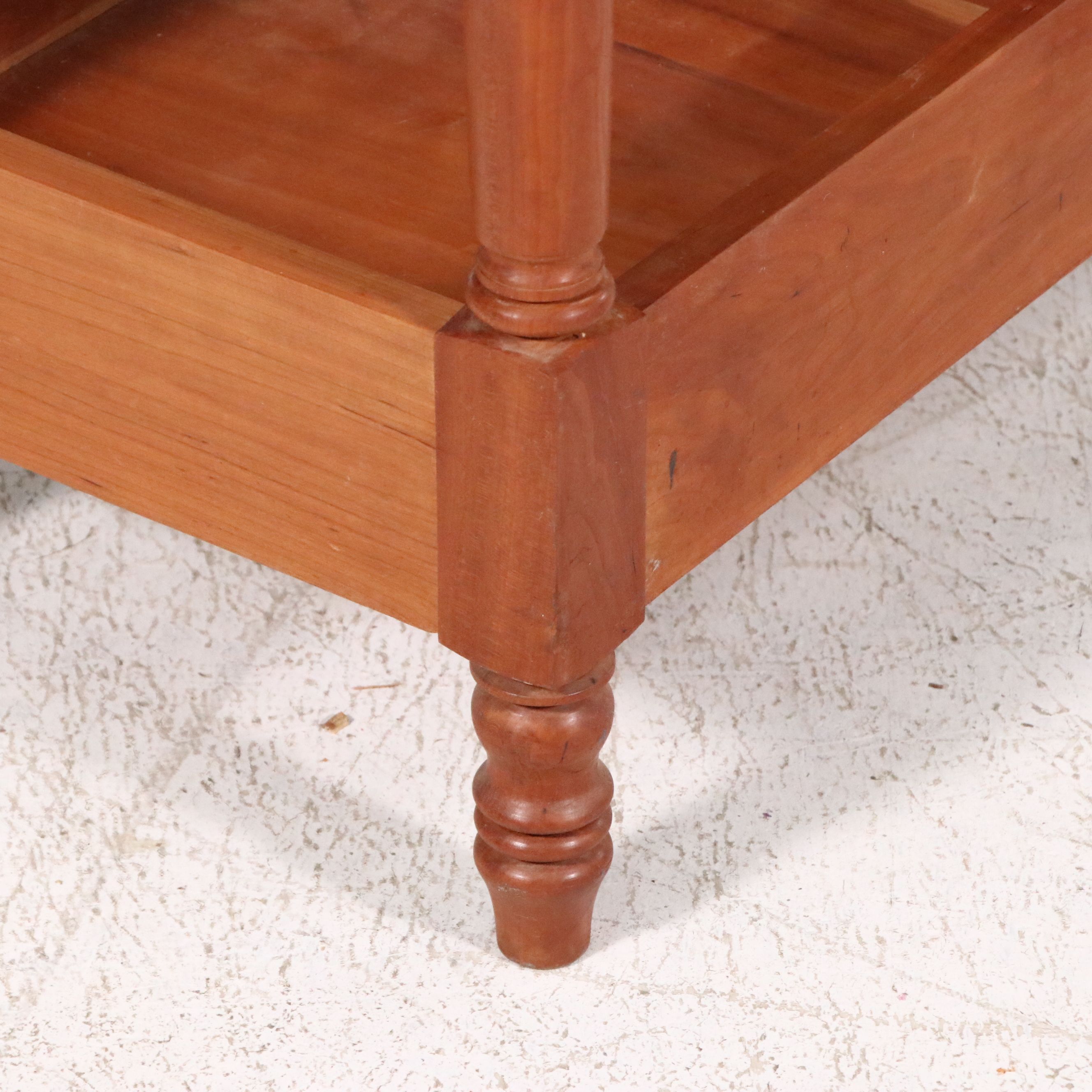 Bench-Made Cherry Drop-Leaf Side Table, Late 20th Century