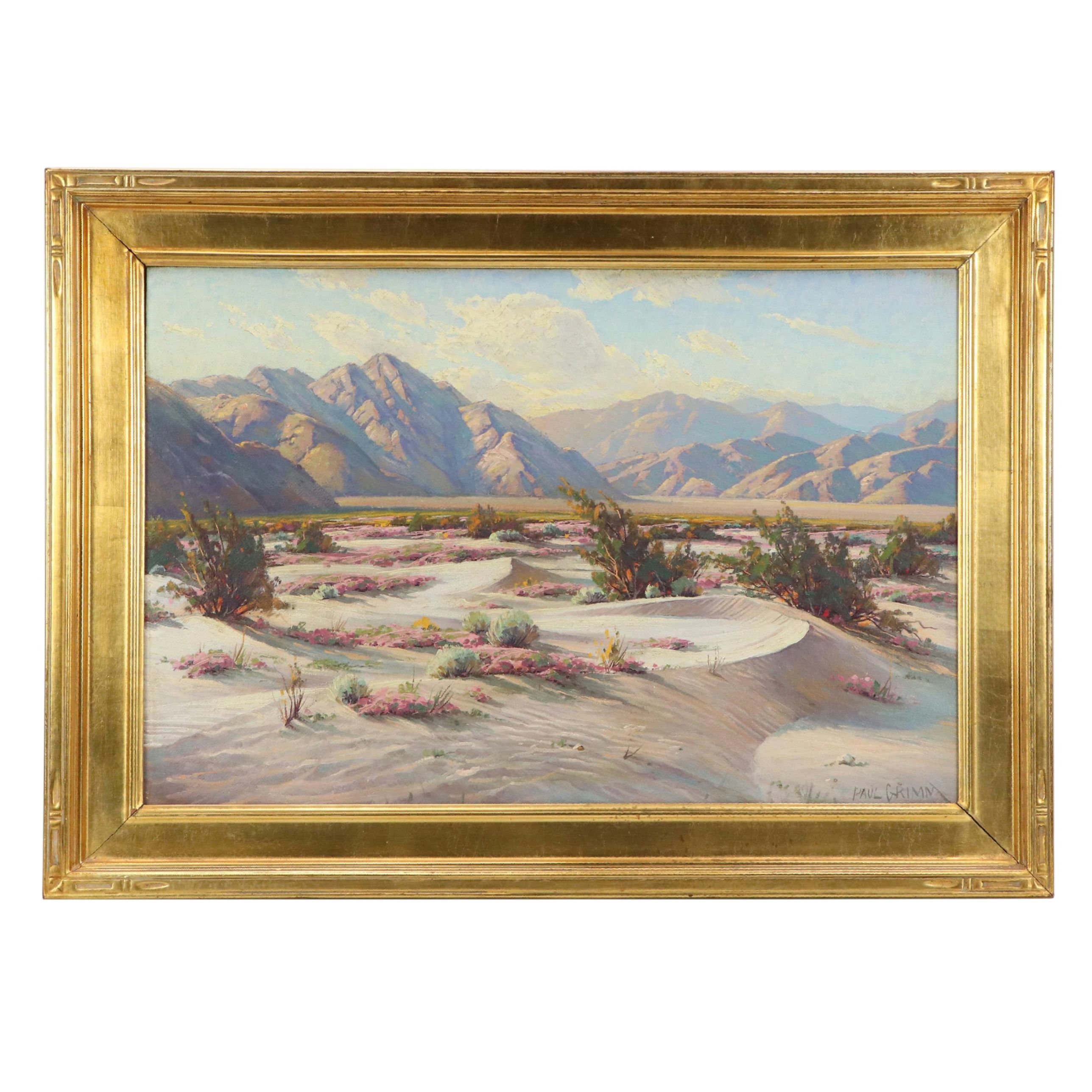 Paul Grimm Oil Painting "Windswept Dunes," Circa 1926