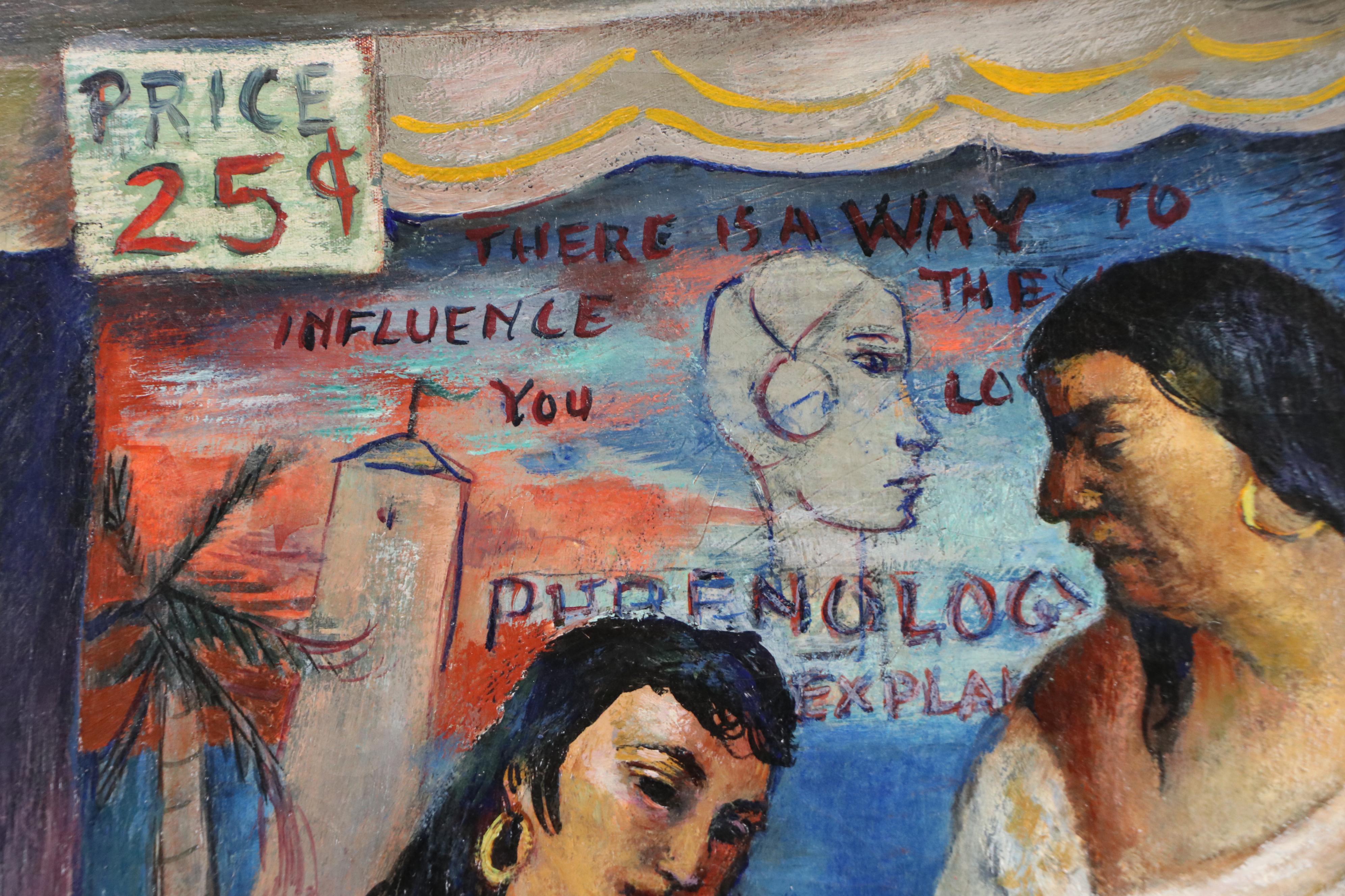 Helen Louise Beccard Niles Oil Painting of Figures in Interior Scene, 1939