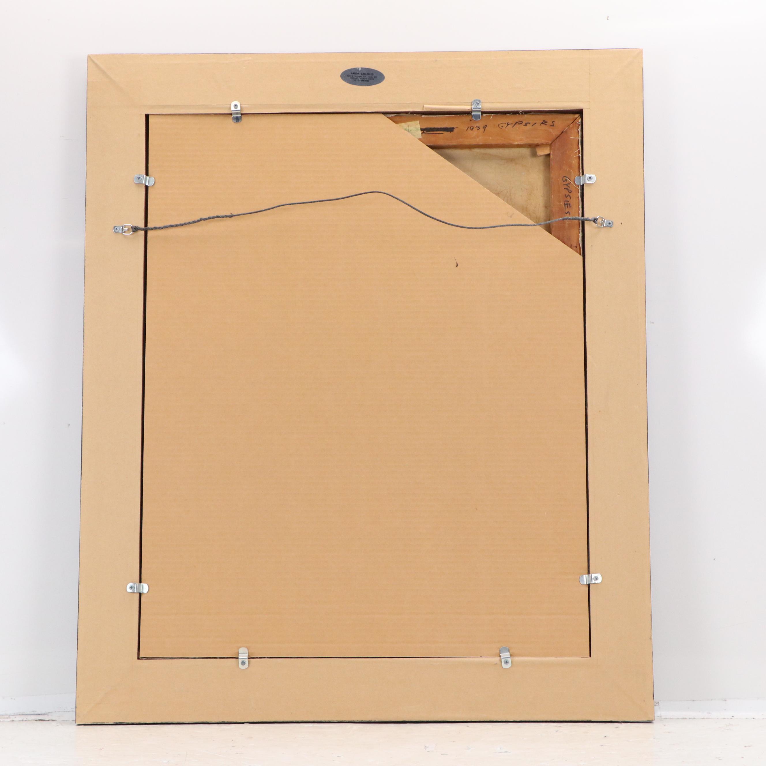 Helen Louise Beccard Niles Oil Painting of Figures in Interior Scene, 1939