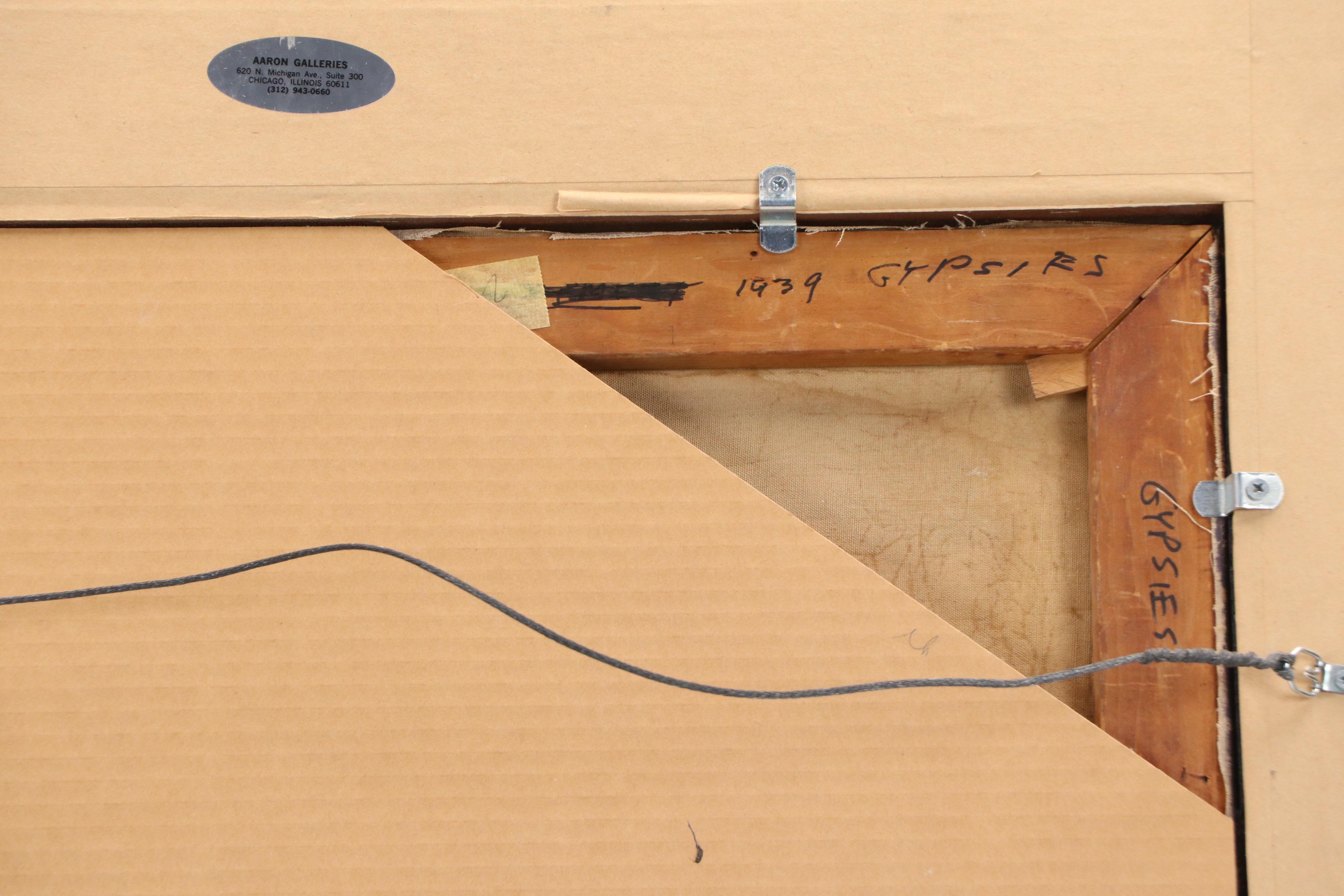 Helen Louise Beccard Niles Oil Painting of Figures in Interior Scene, 1939