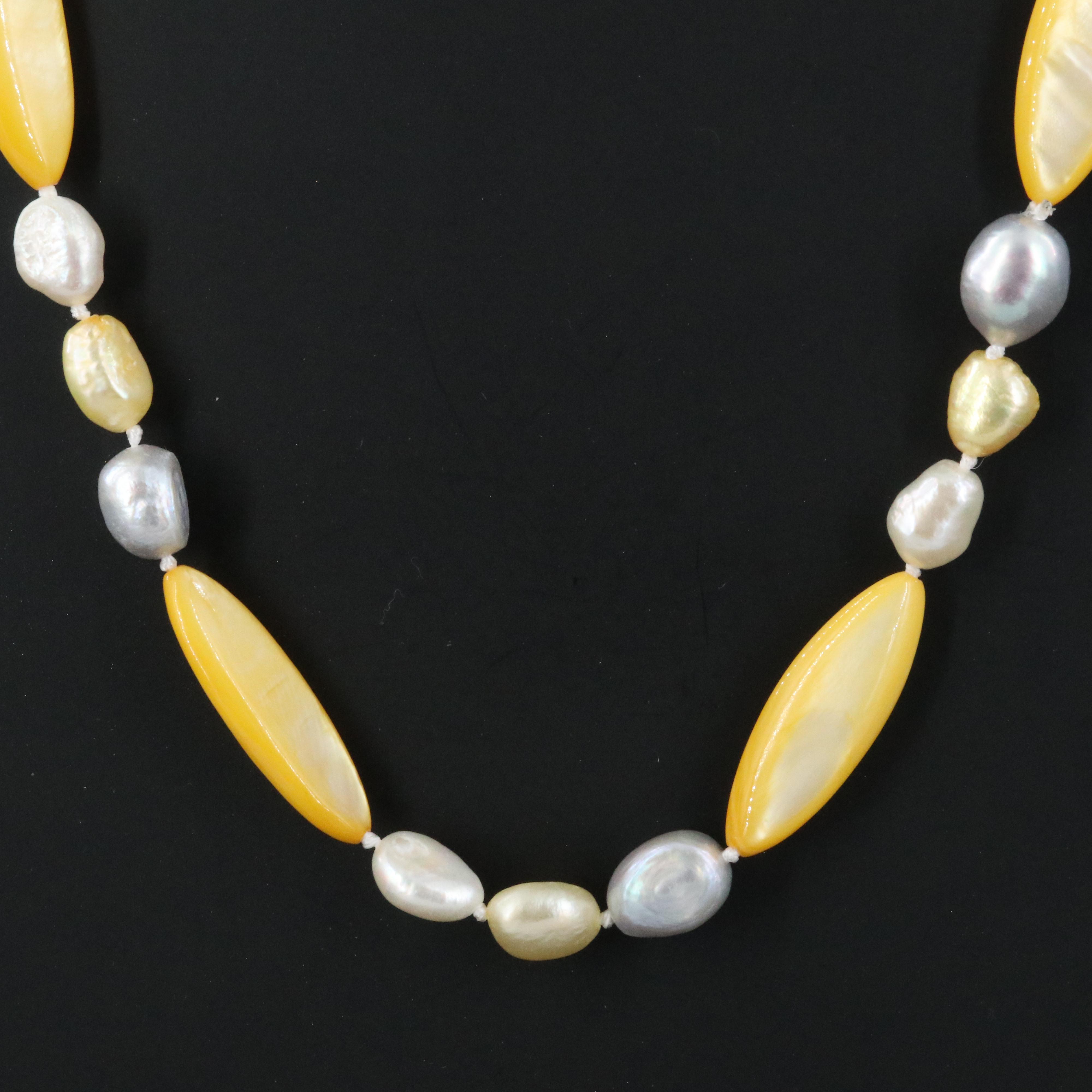 Mother-of-Pearl and Pearl Necklace