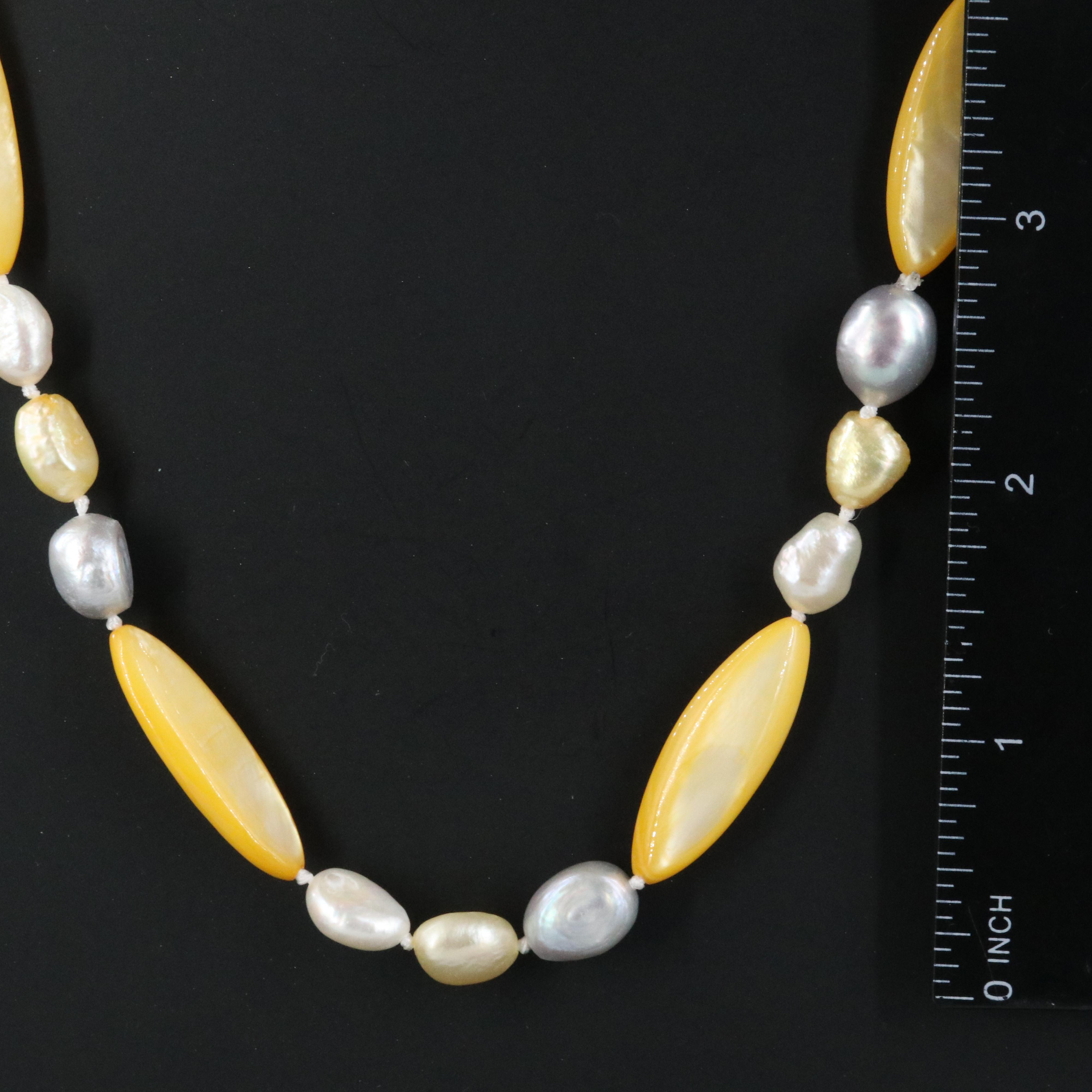 Mother-of-Pearl and Pearl Necklace