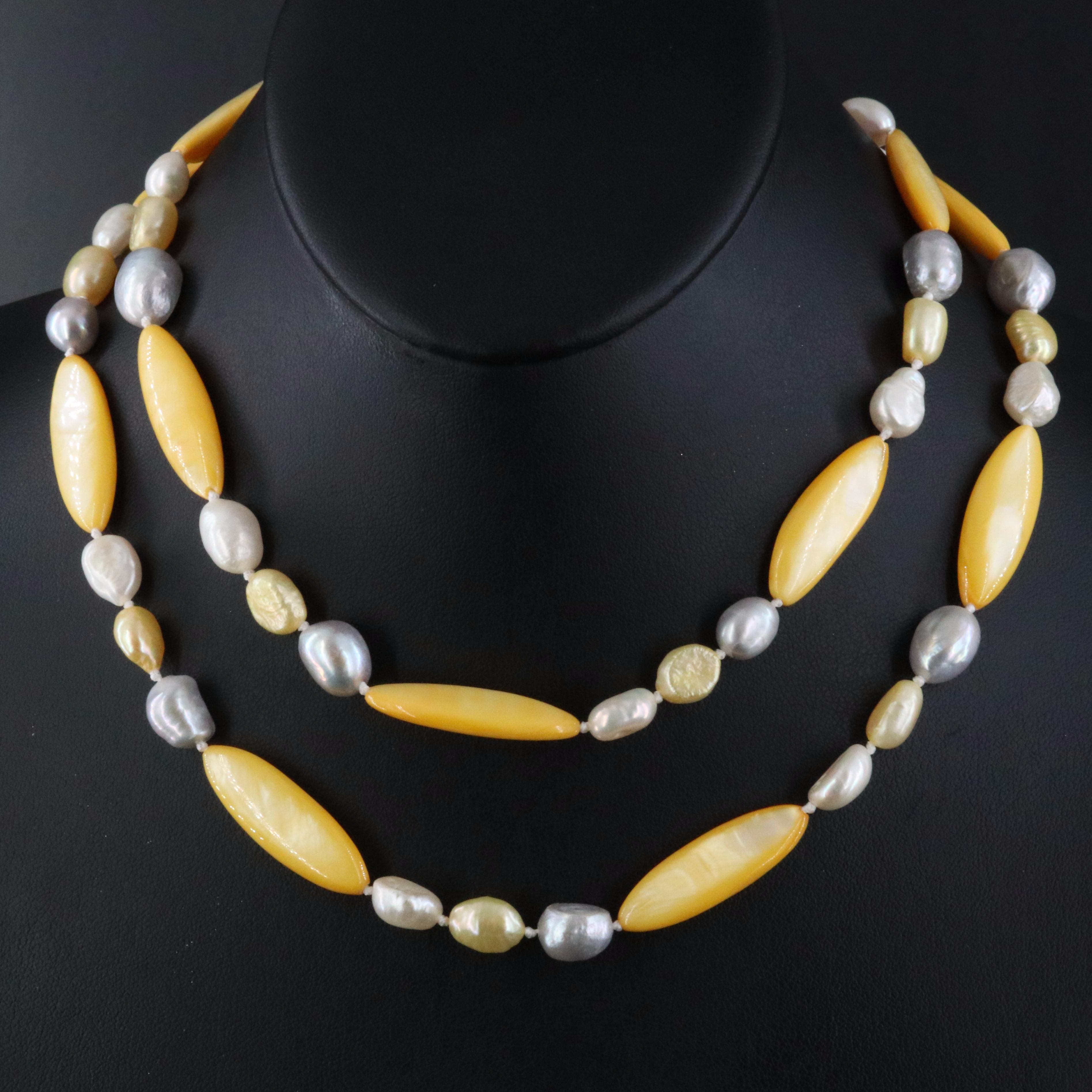 Mother-of-Pearl and Pearl Necklace