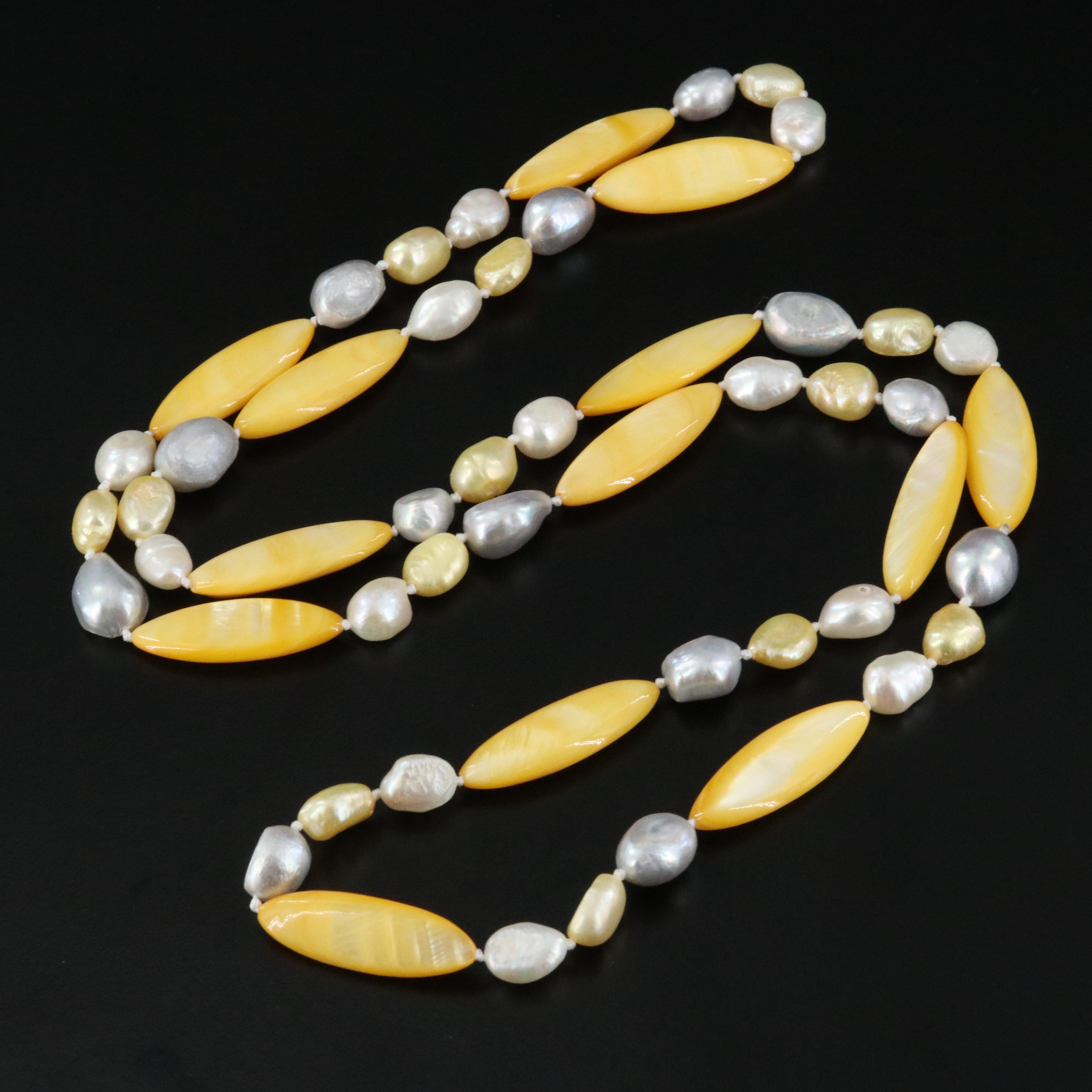 Mother-of-Pearl and Pearl Necklace
