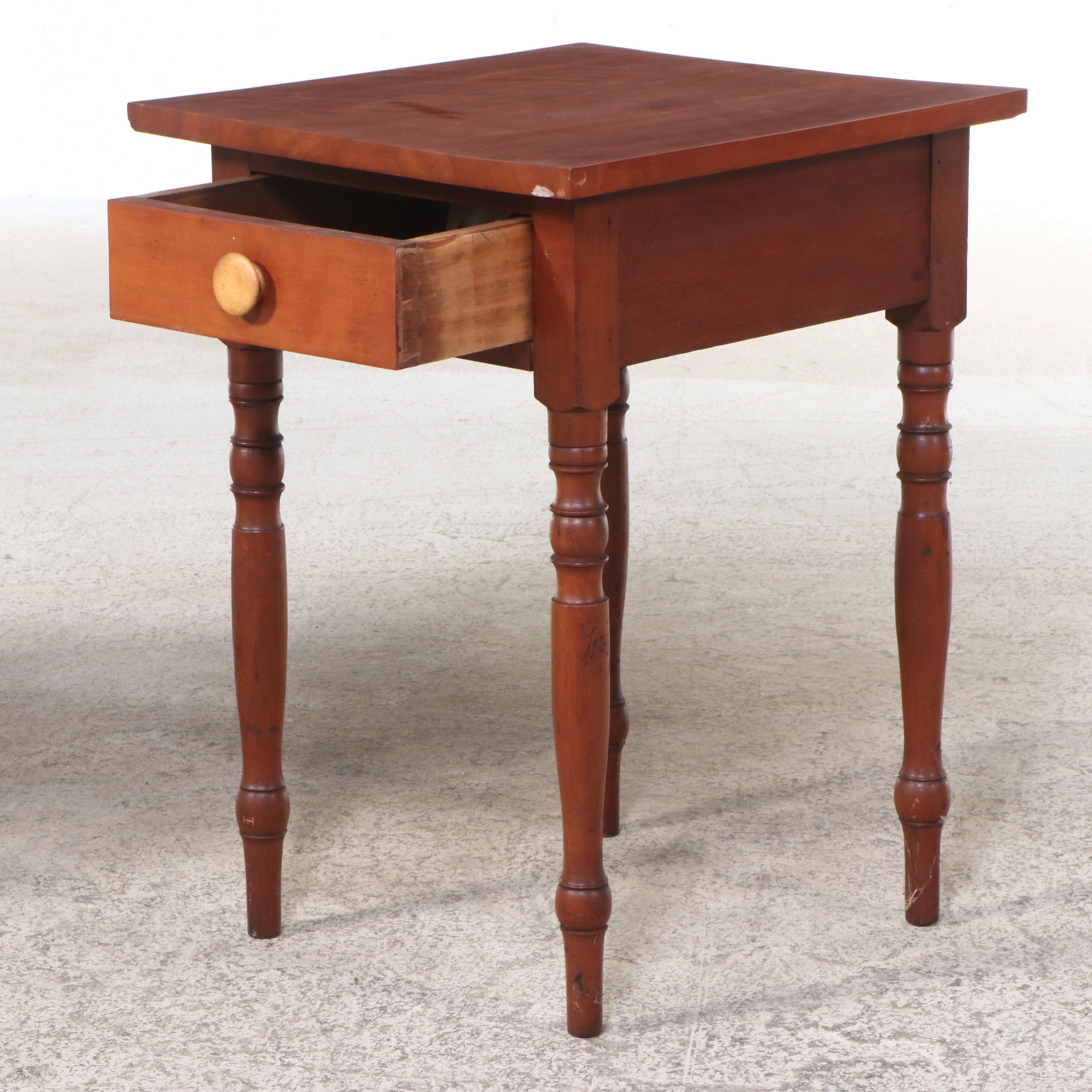 Two Sheraton Style Mixed Hardwood One-Drawer Stands
