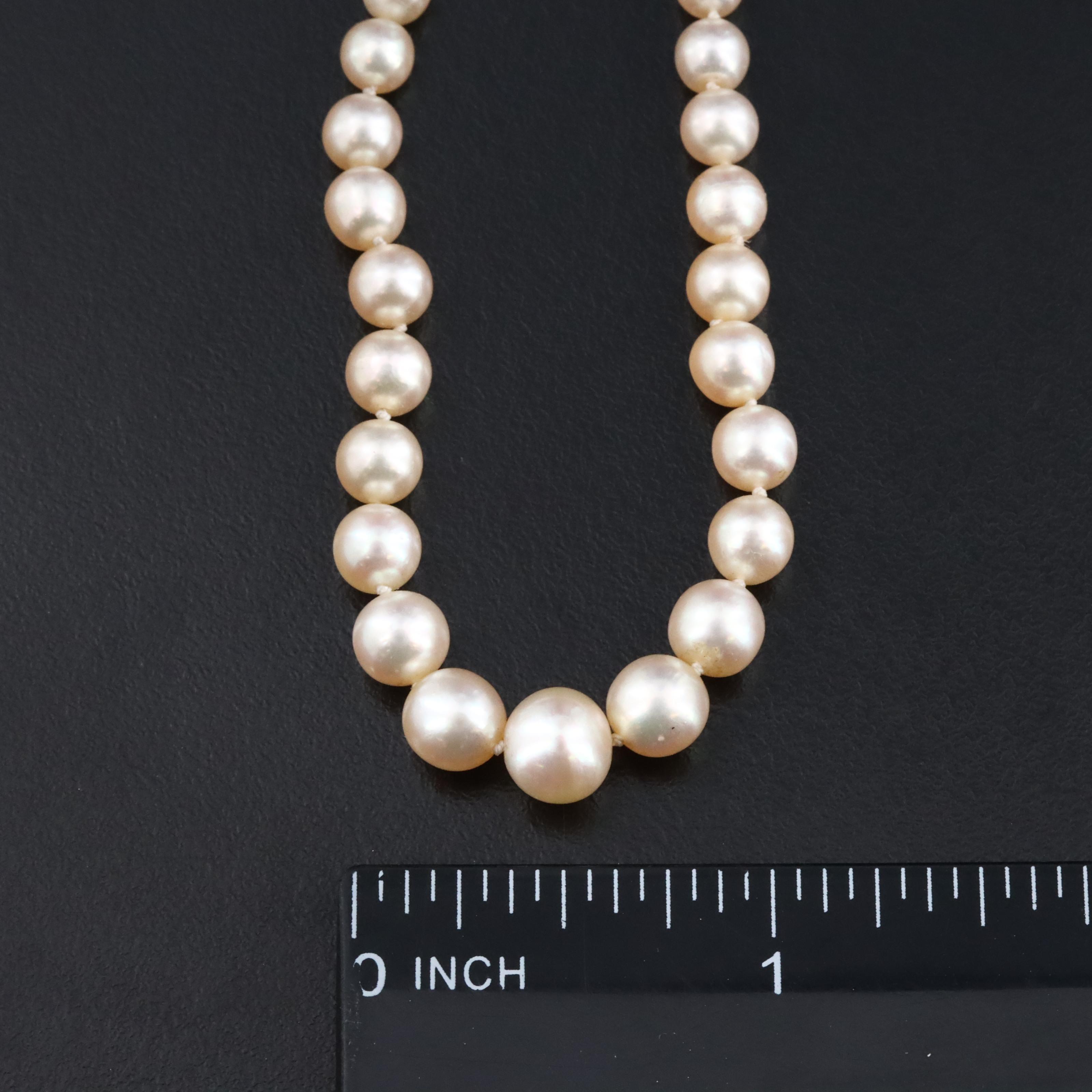 Graduated Pearl Necklace with Platinum Clasp