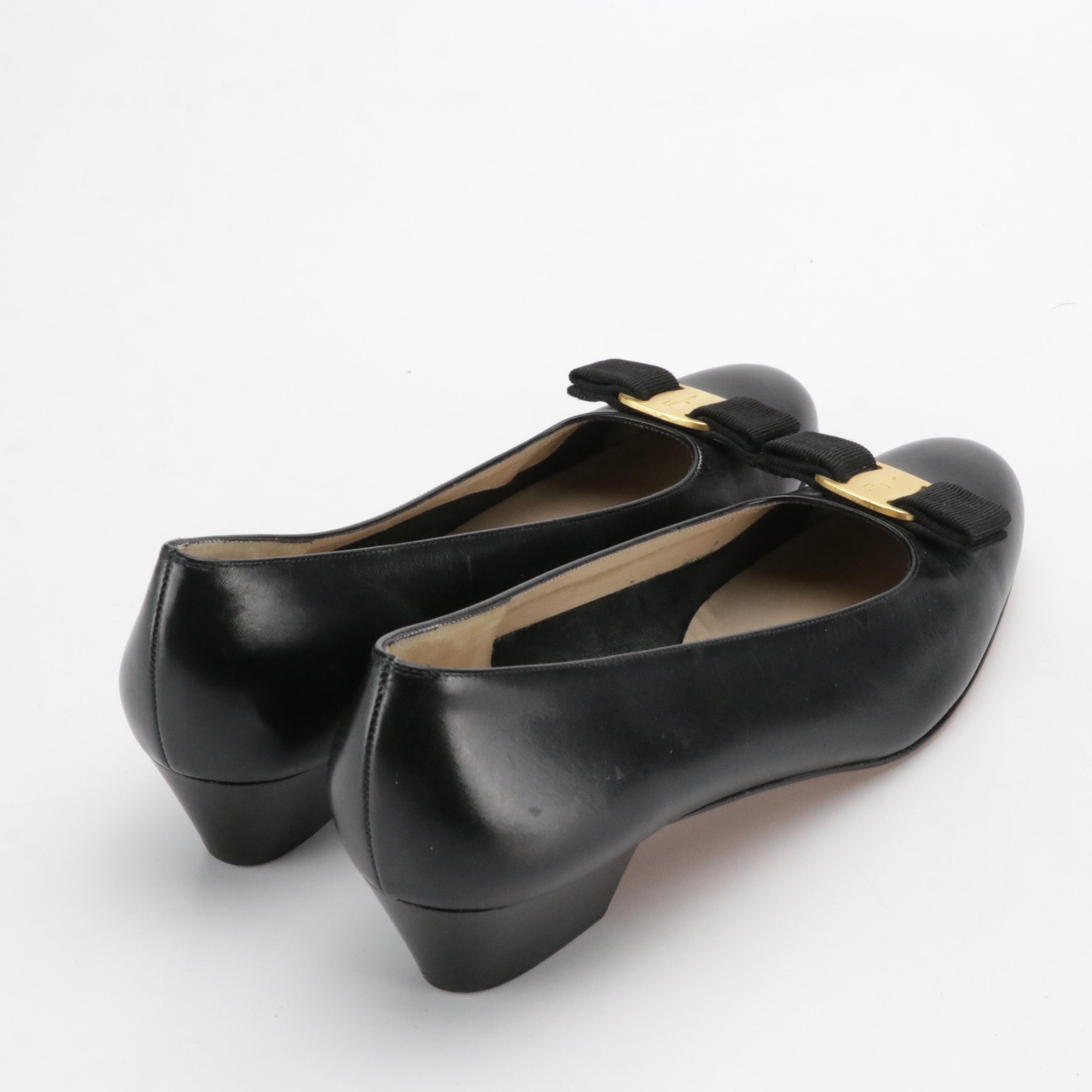 Salvatore Ferragamo and Cole Haan Leather Vara Bow Pumps, Pumps and Slingbacks