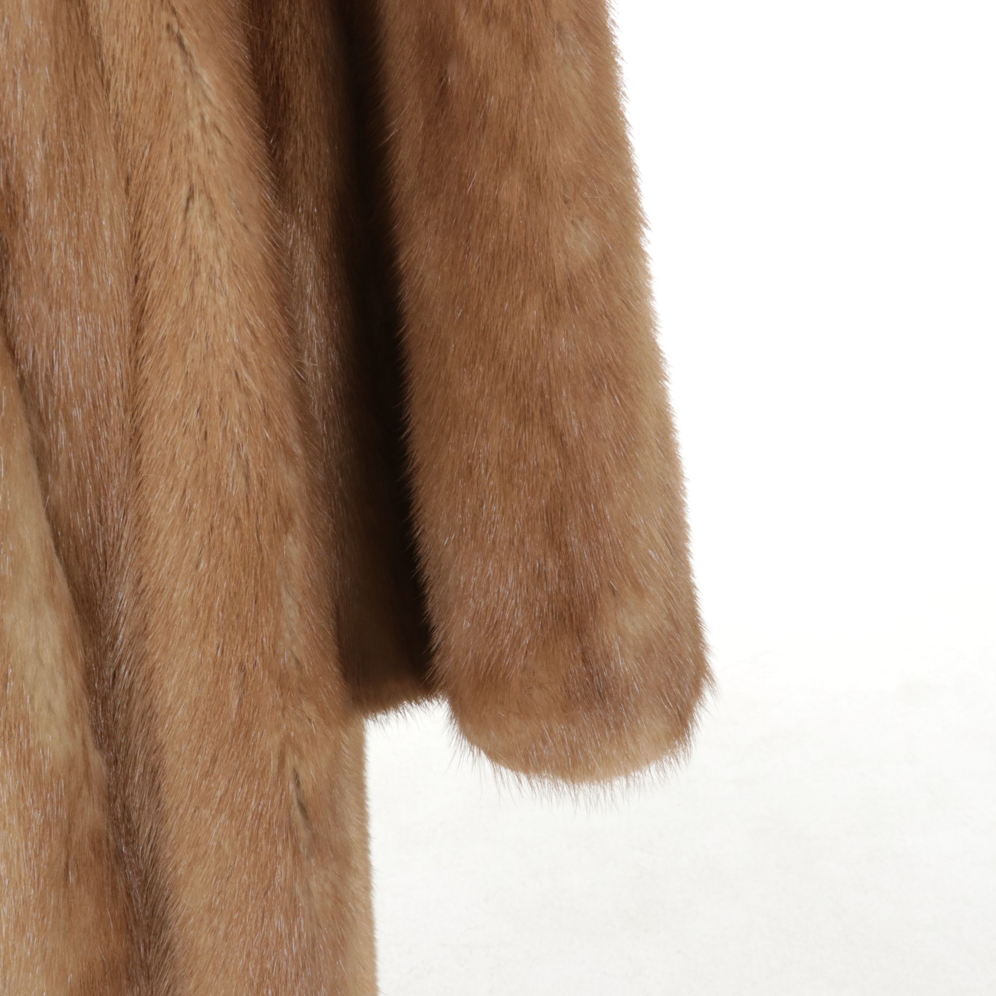 Pastel Mink Fur Stroller with Embroidered Floral Lining, Mid-Late 20th C.