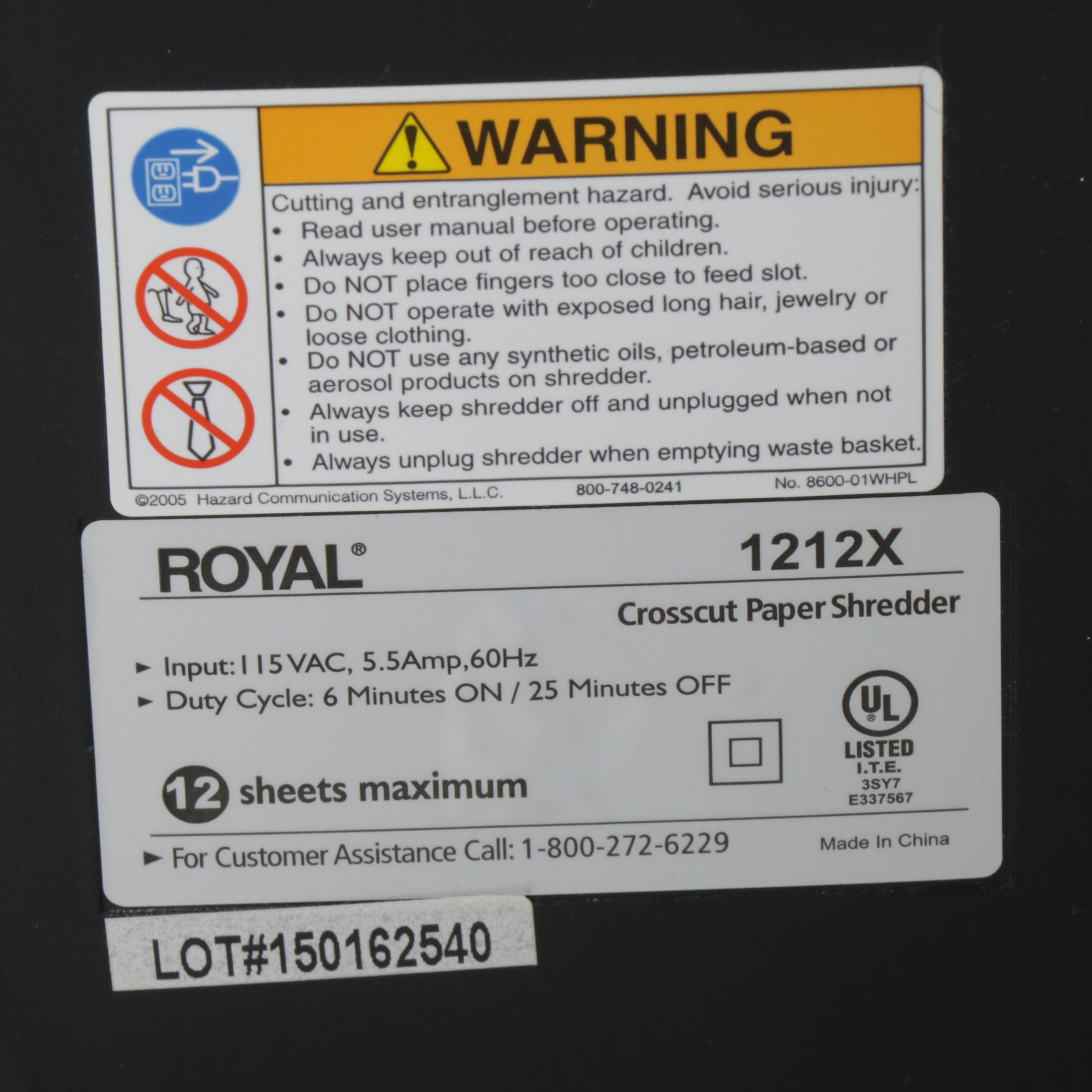 Royal Twelve Sheet Crosscut Paper Shredder