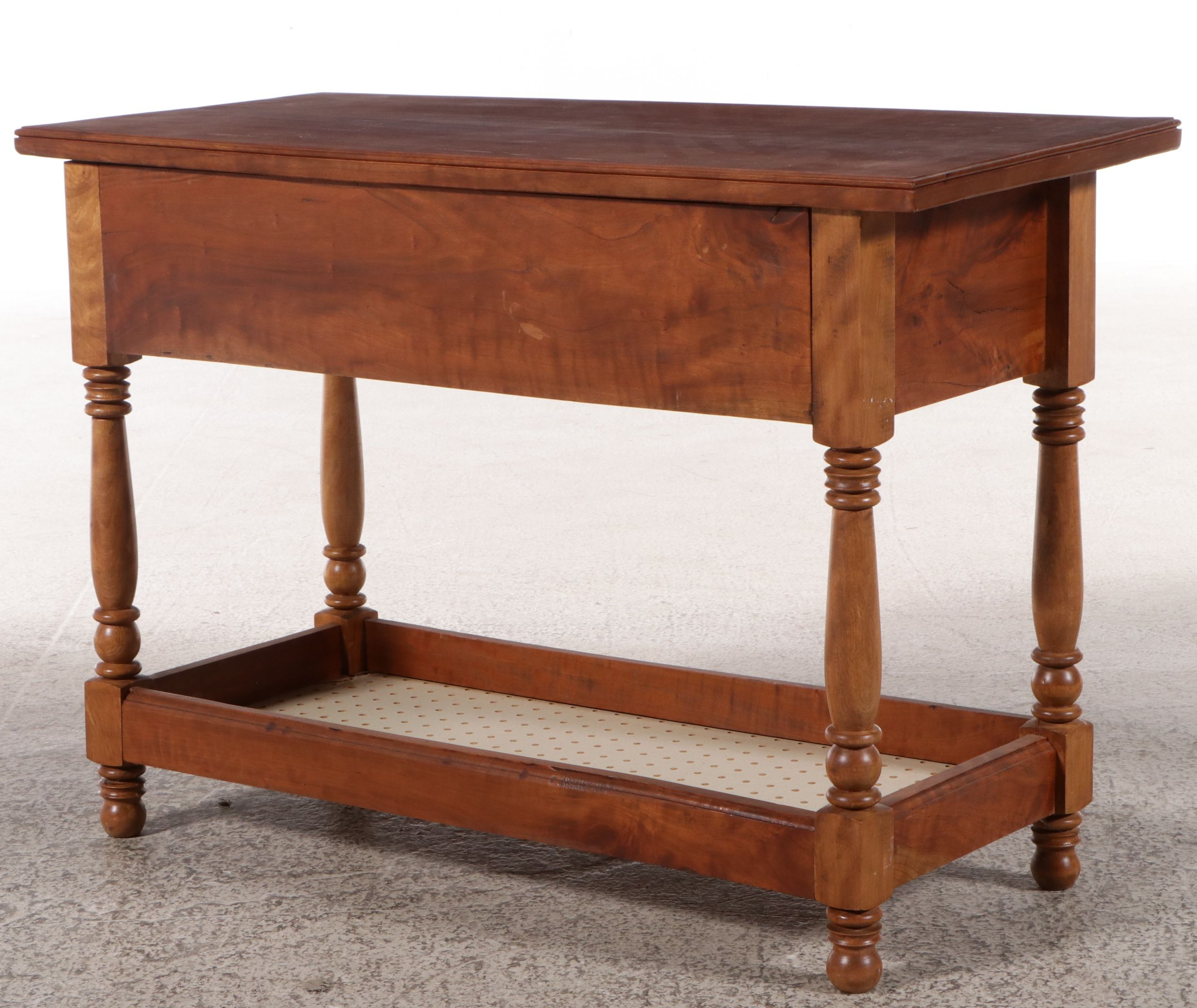 Sheraton Style Bench-Made Cherry Two-Tier Work Table