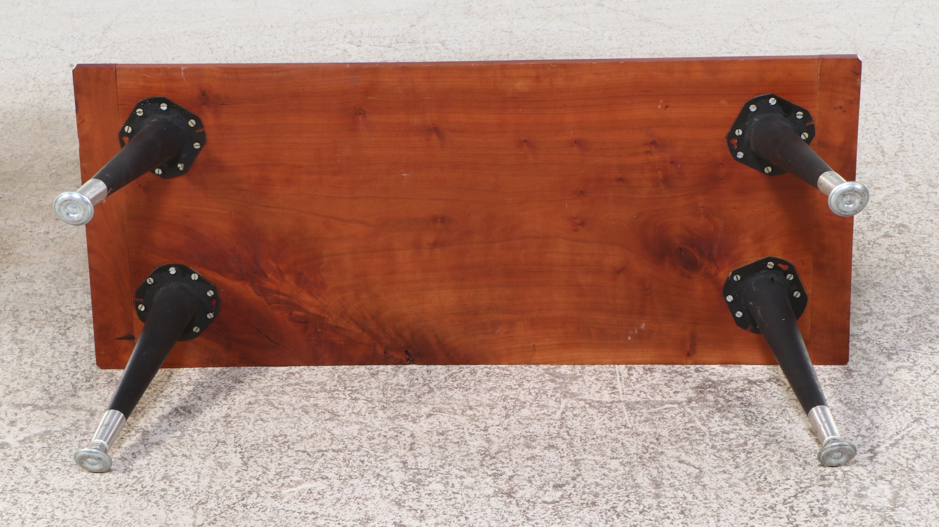 Rustic Cherry Coffee Table with Modern-Style Attached Legs