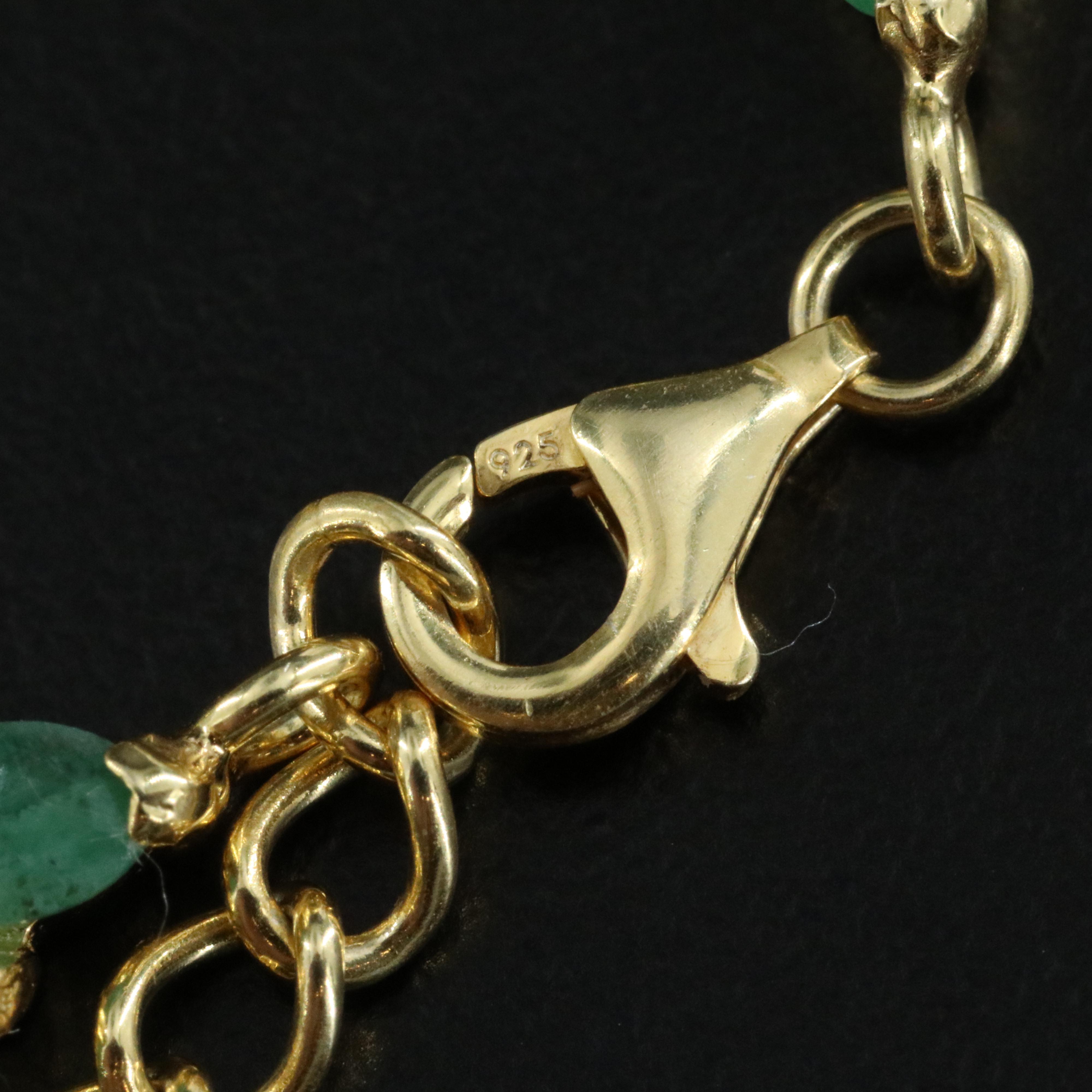 Sterling Emerald and Citrine Lariat Necklace