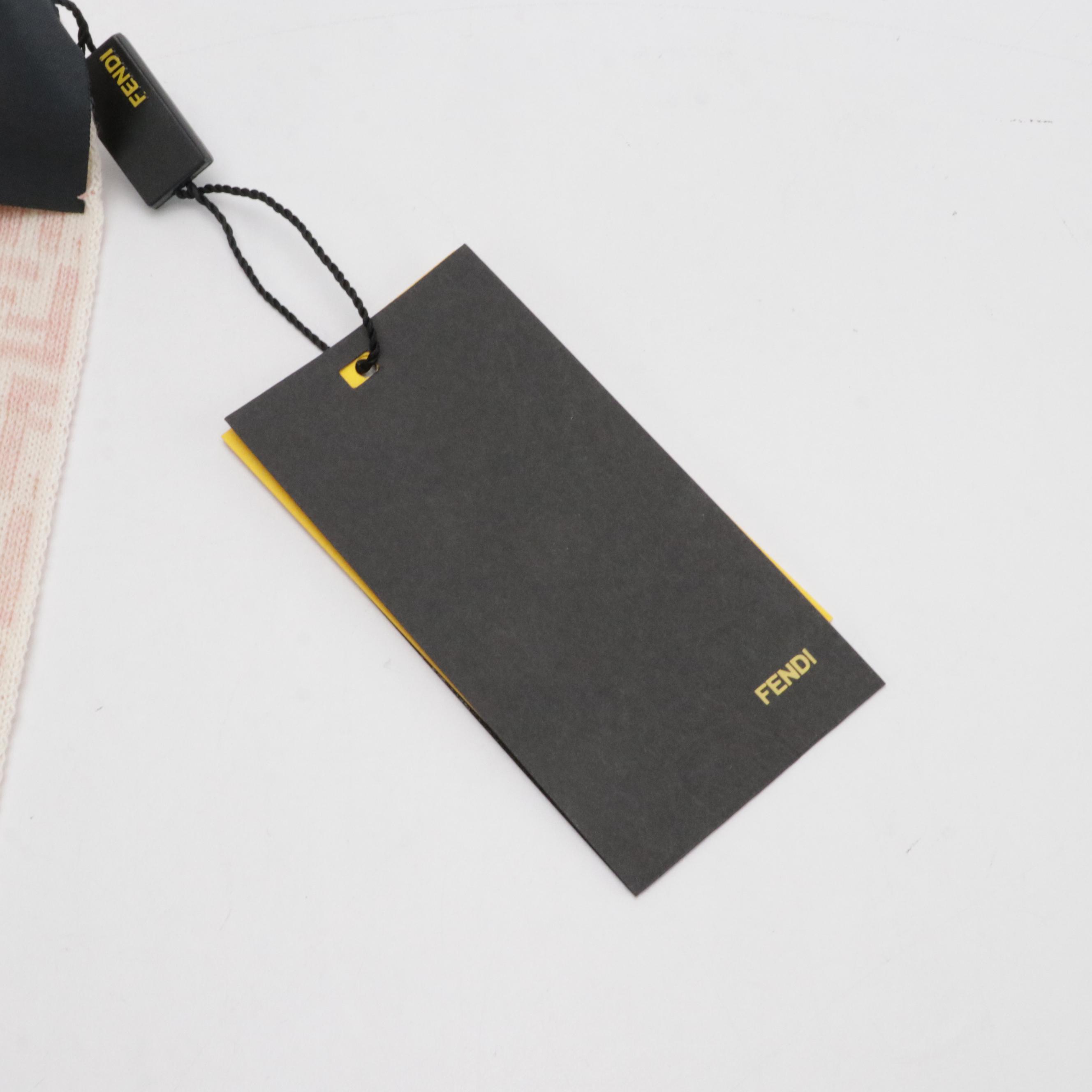 Fendi FF Logo Wool Scarf in Pink/White with Tags