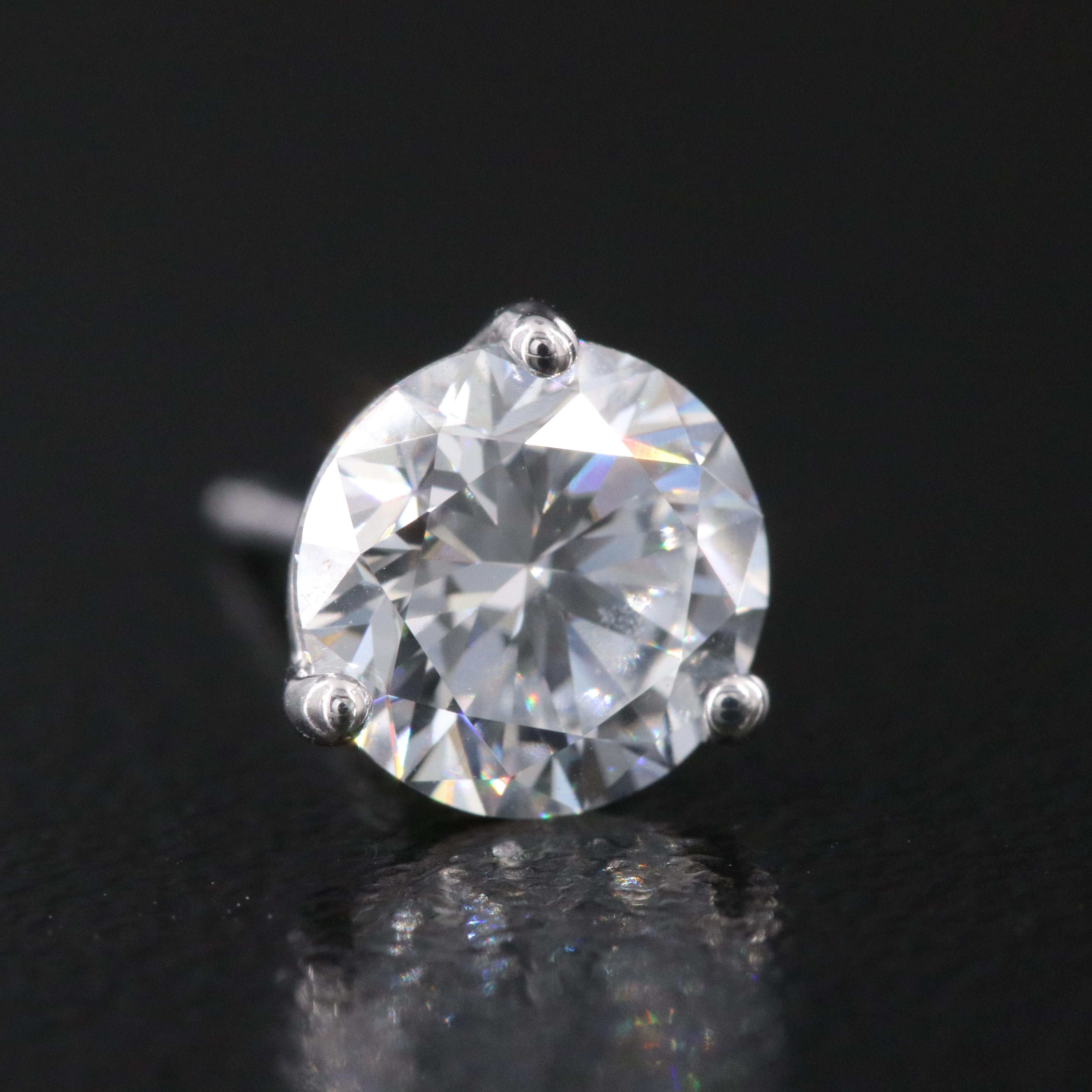 18K 2.00 CTW Lab Grown Diamond Martini Set Solitaire Earrings