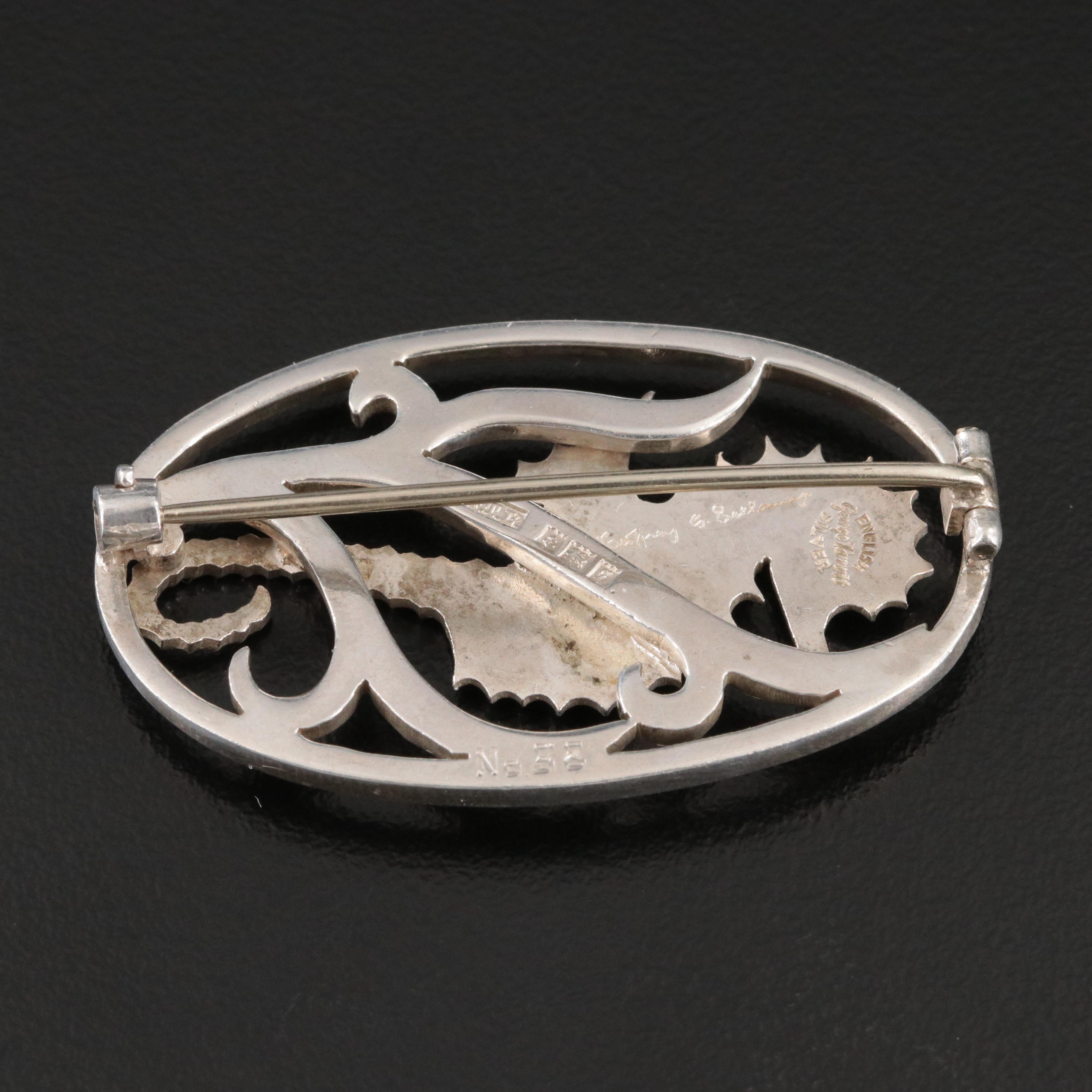 1950s Geoffrey Bellamy for George Tarratt Sterling Seahorse Brooch