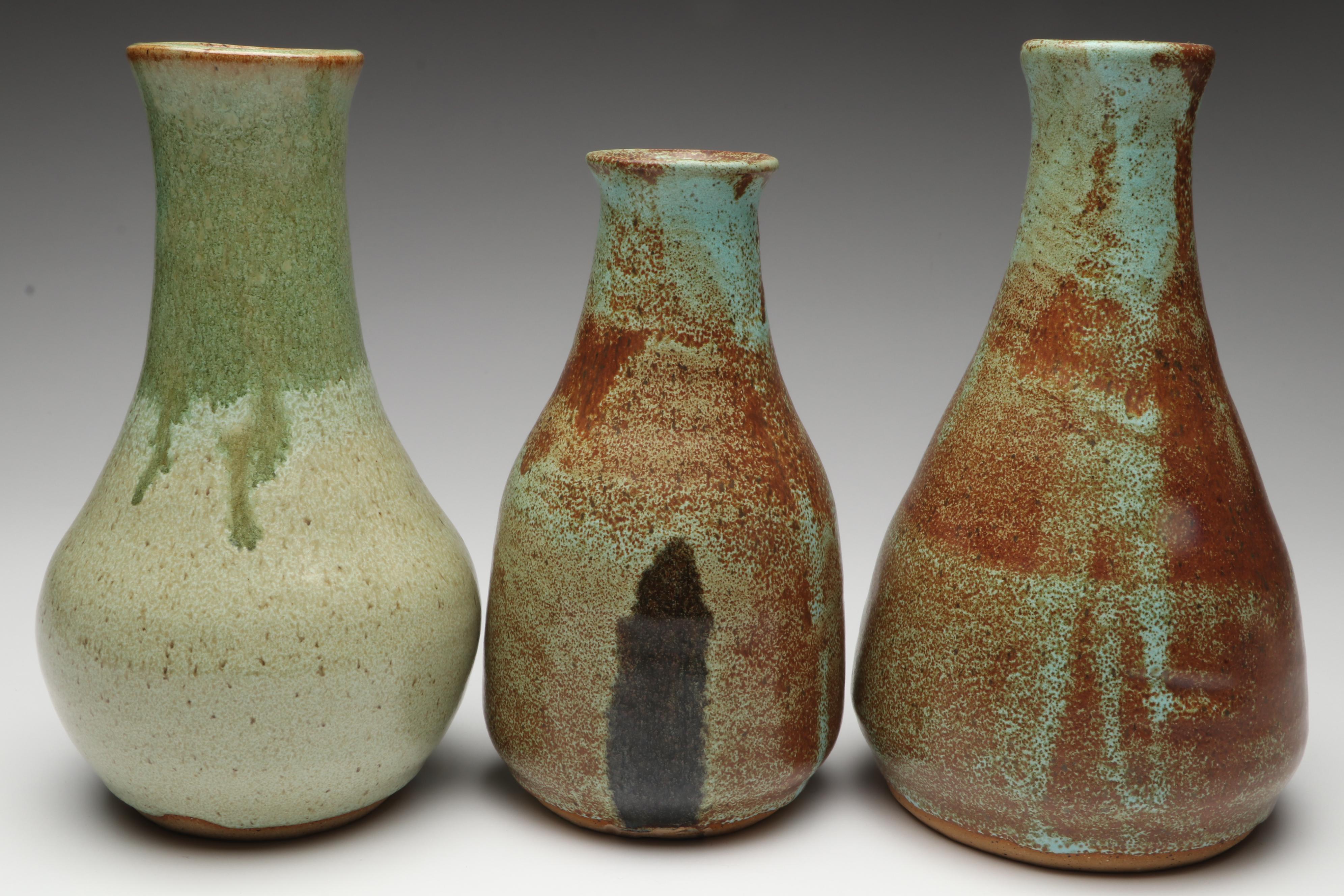 W. Lutz Art Pottery Stoneware Vases