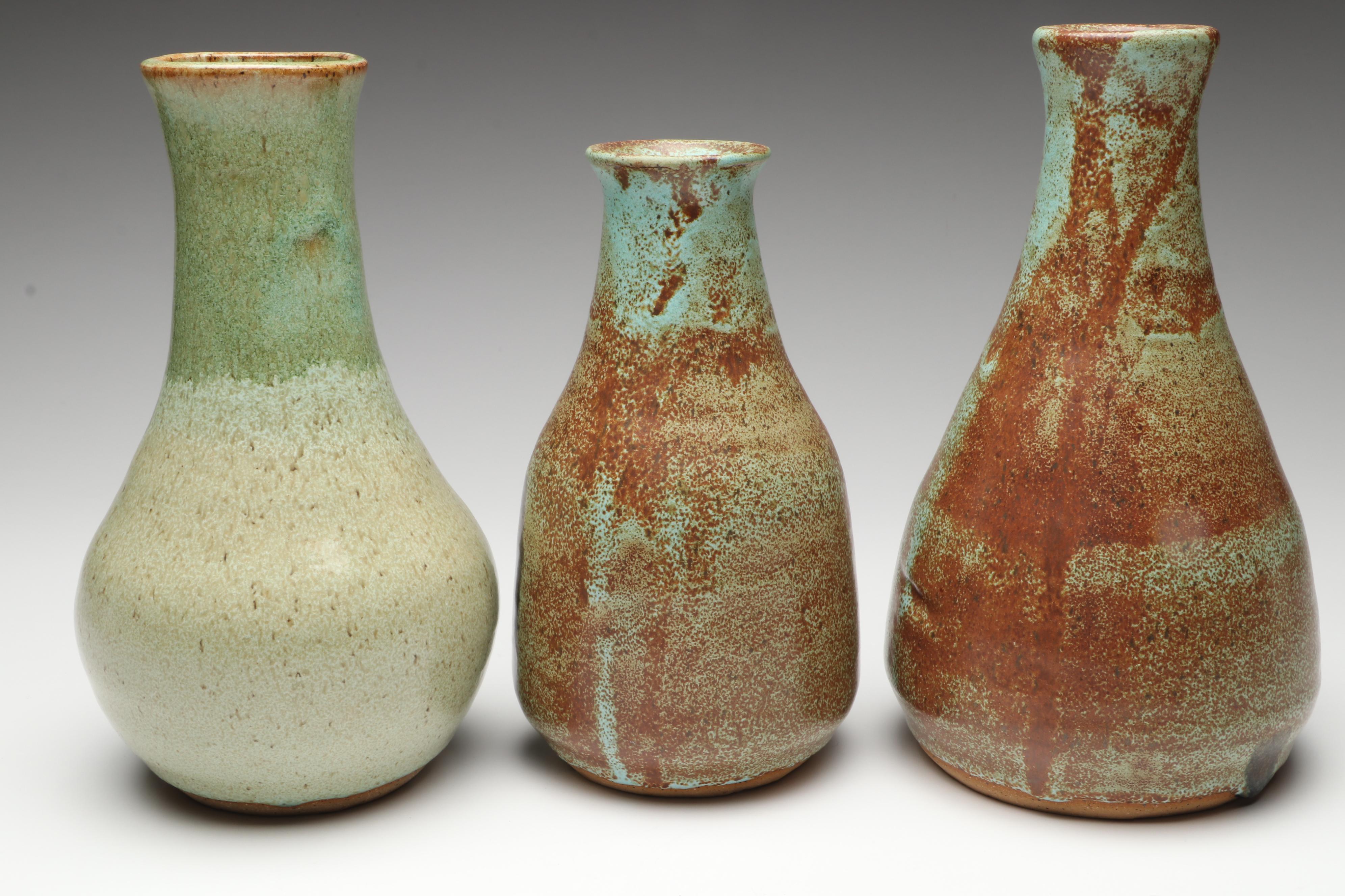 W. Lutz Art Pottery Stoneware Vases