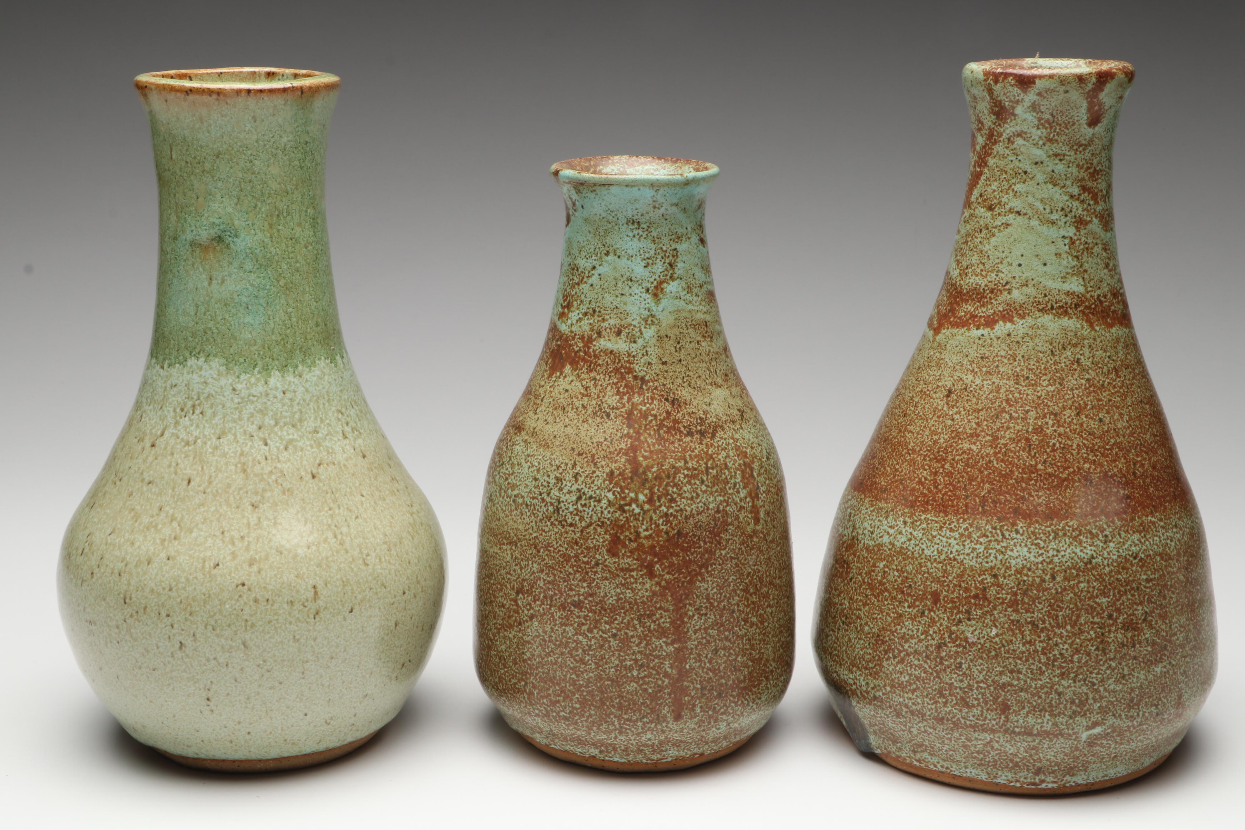 W. Lutz Art Pottery Stoneware Vases