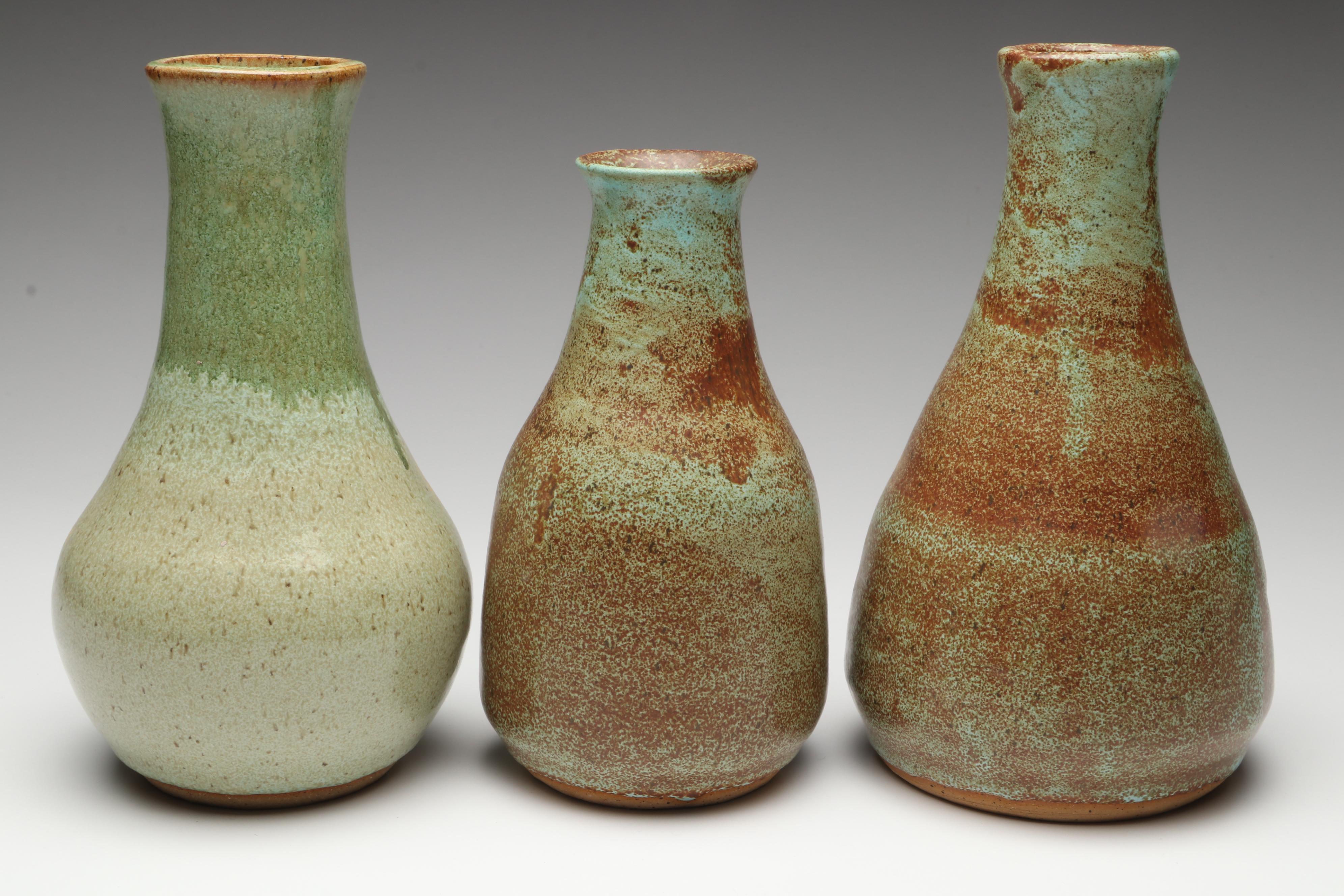 W. Lutz Art Pottery Stoneware Vases
