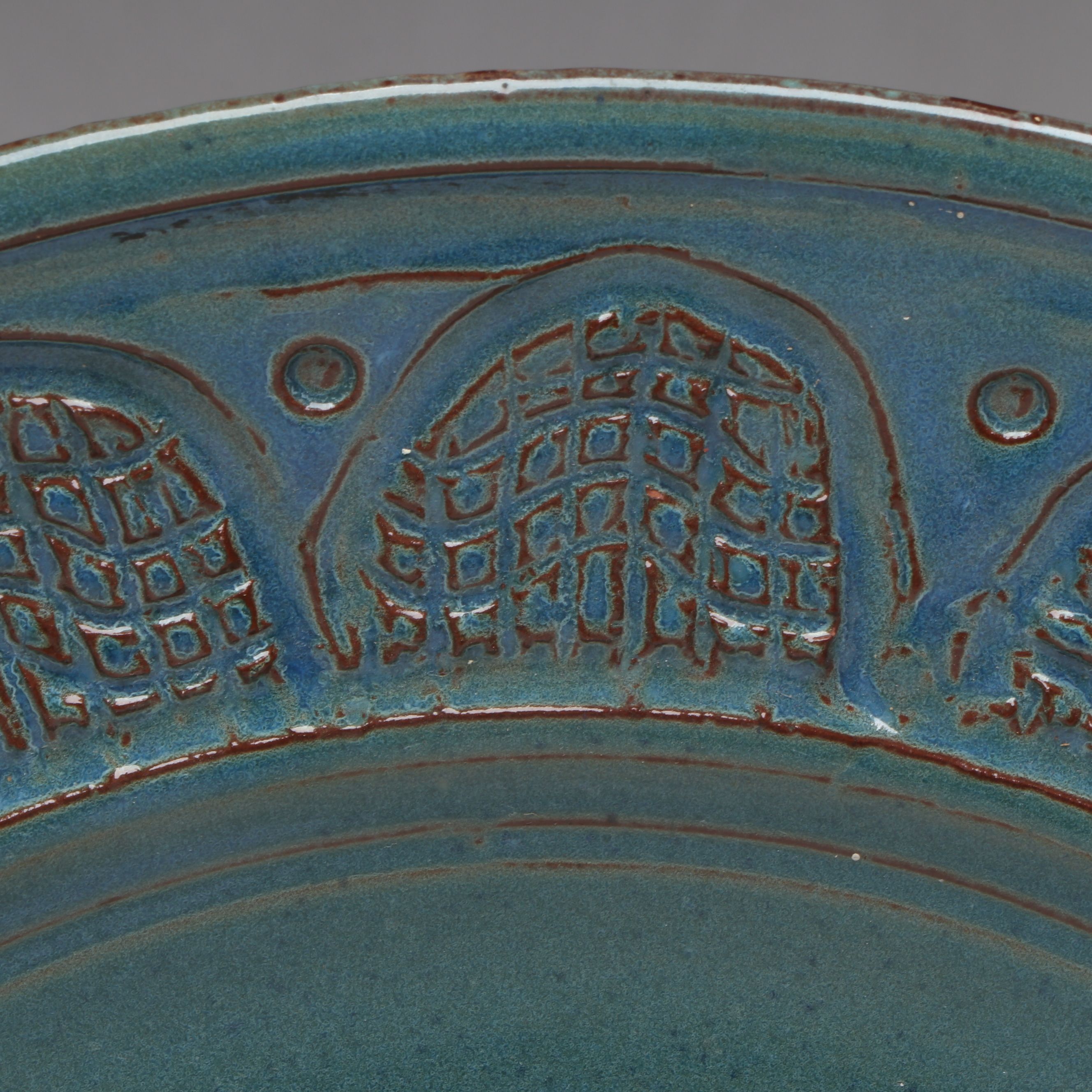 Lutz Art Pottery Round Serving Platter