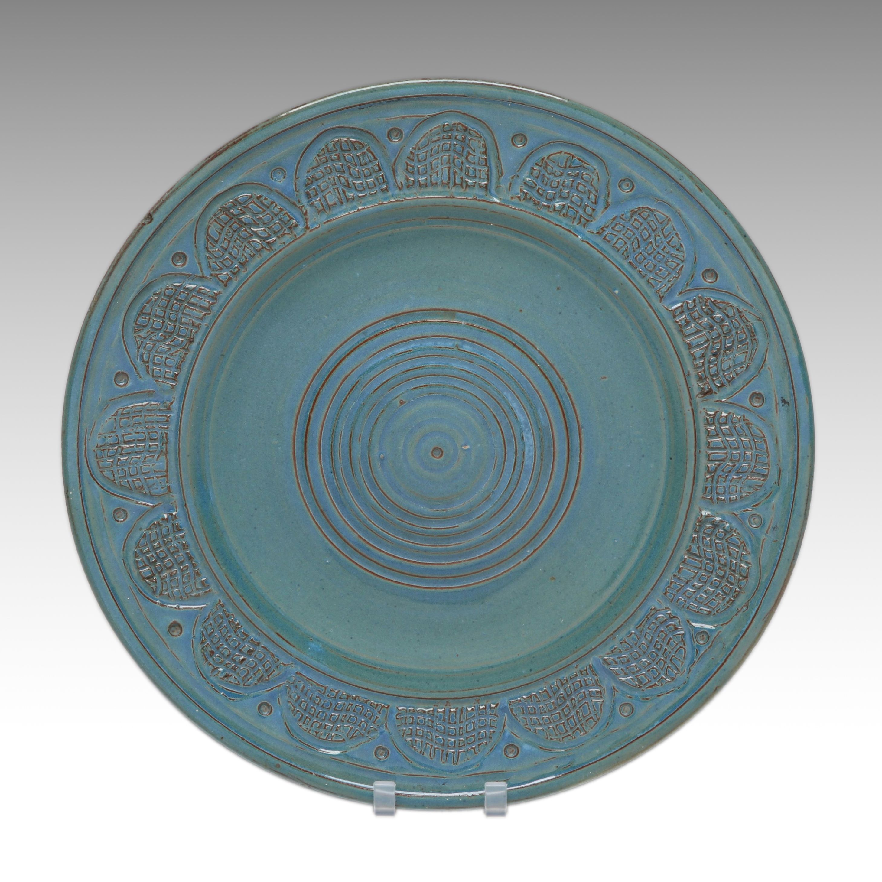 Lutz Art Pottery Round Serving Platter