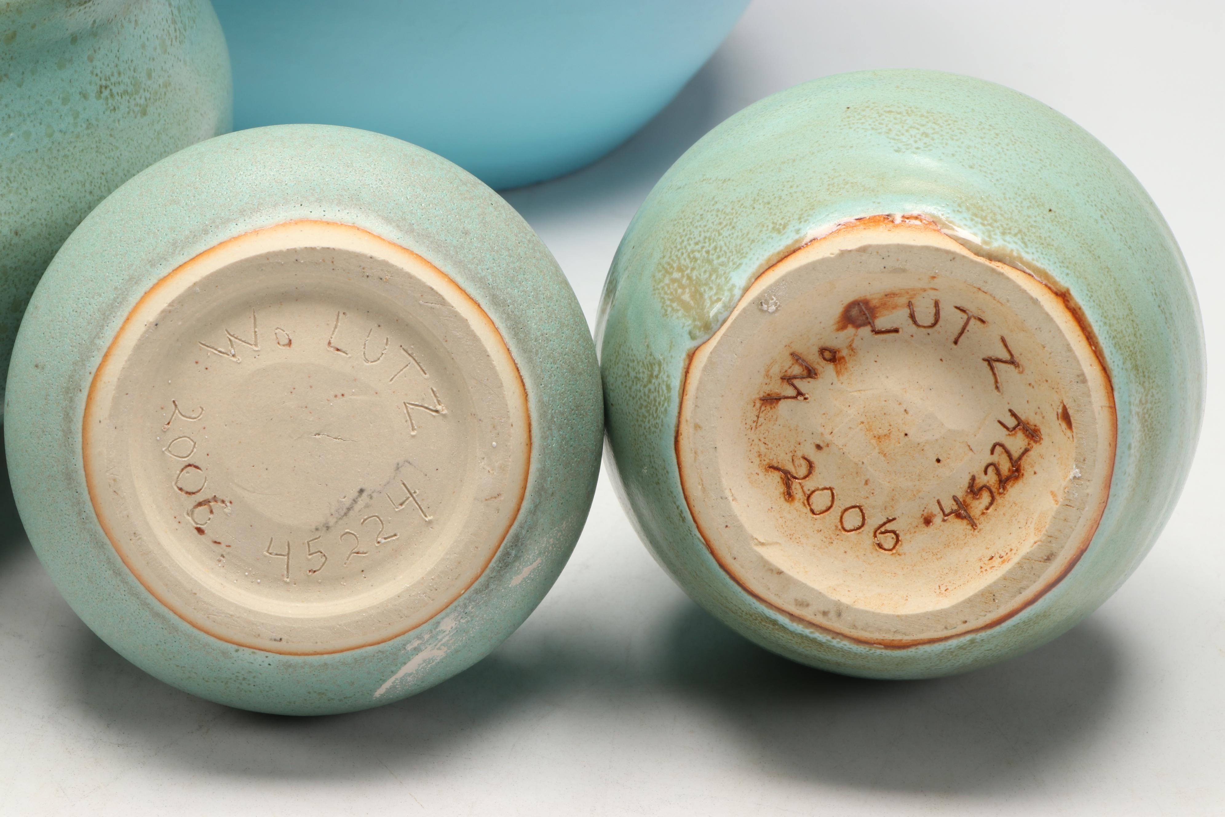 Lutz Art Pottery Vases and Bowl, Early 21st Century