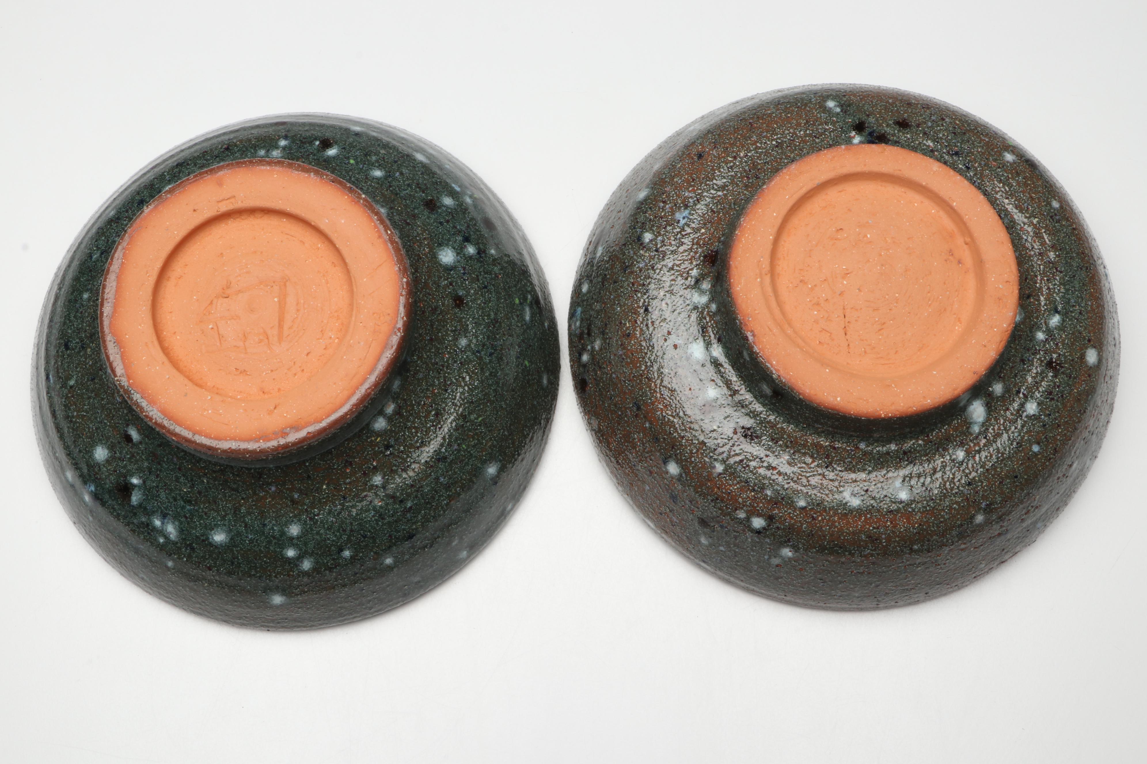 Lutz Speckled Glaze Art Pottery Bowls