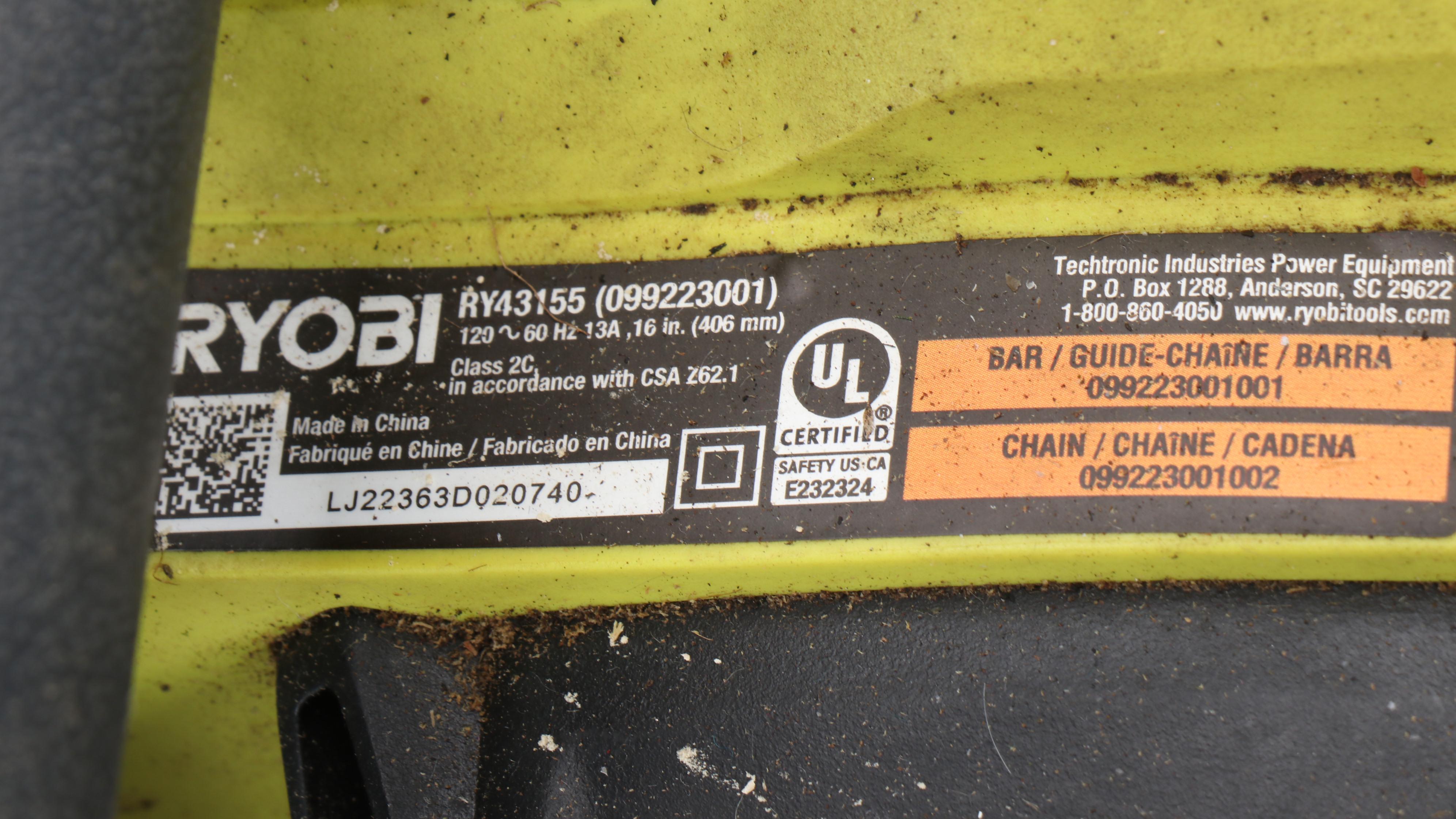 Ryobi 16" Chainsaw and String Trimmer