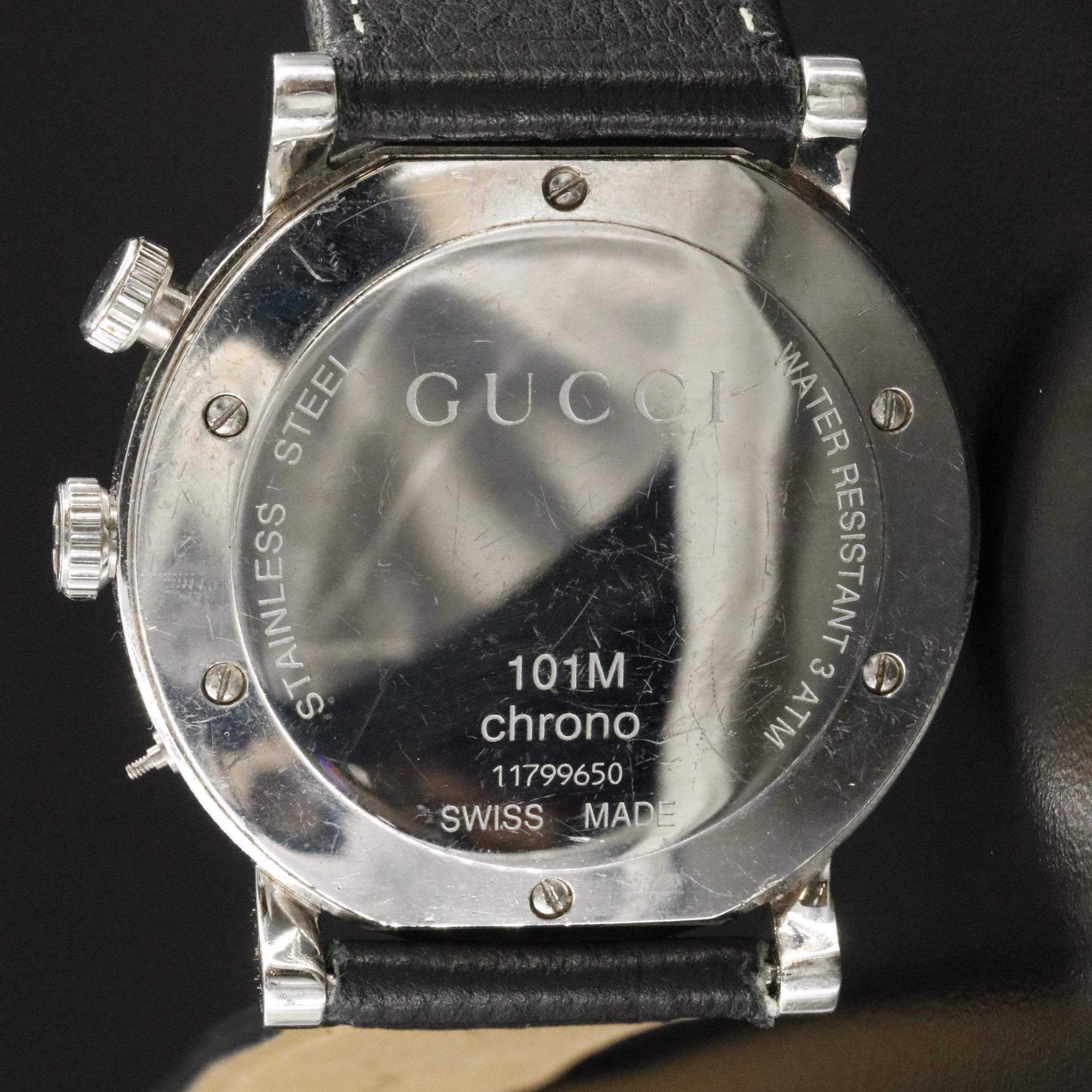Gucci Chronoscope Custom 2.60ctw. Diamond Bezel St. Steel Quartz Watch