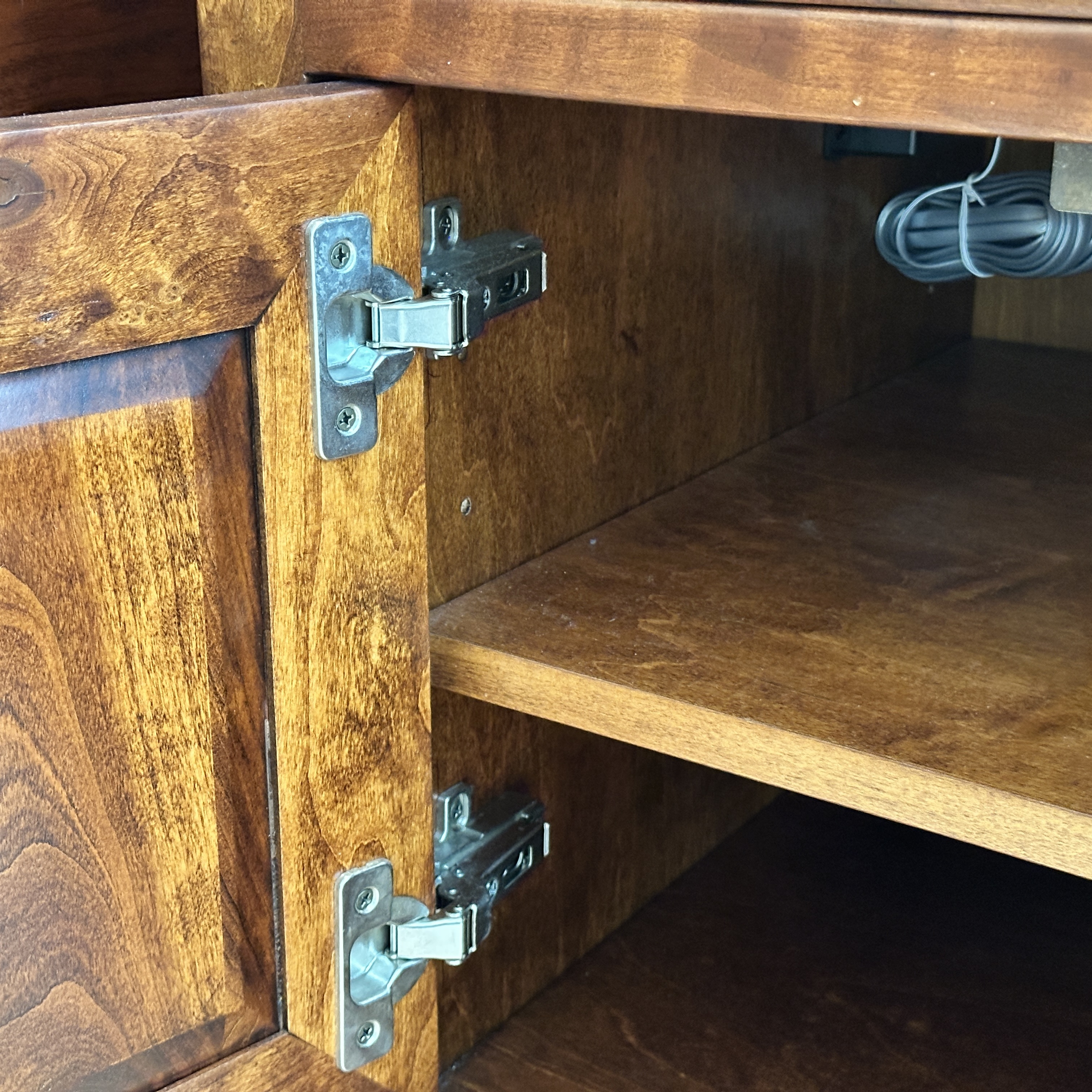 Shaker Style Cherry Finish Bed Frame with Coordinating Nightstands