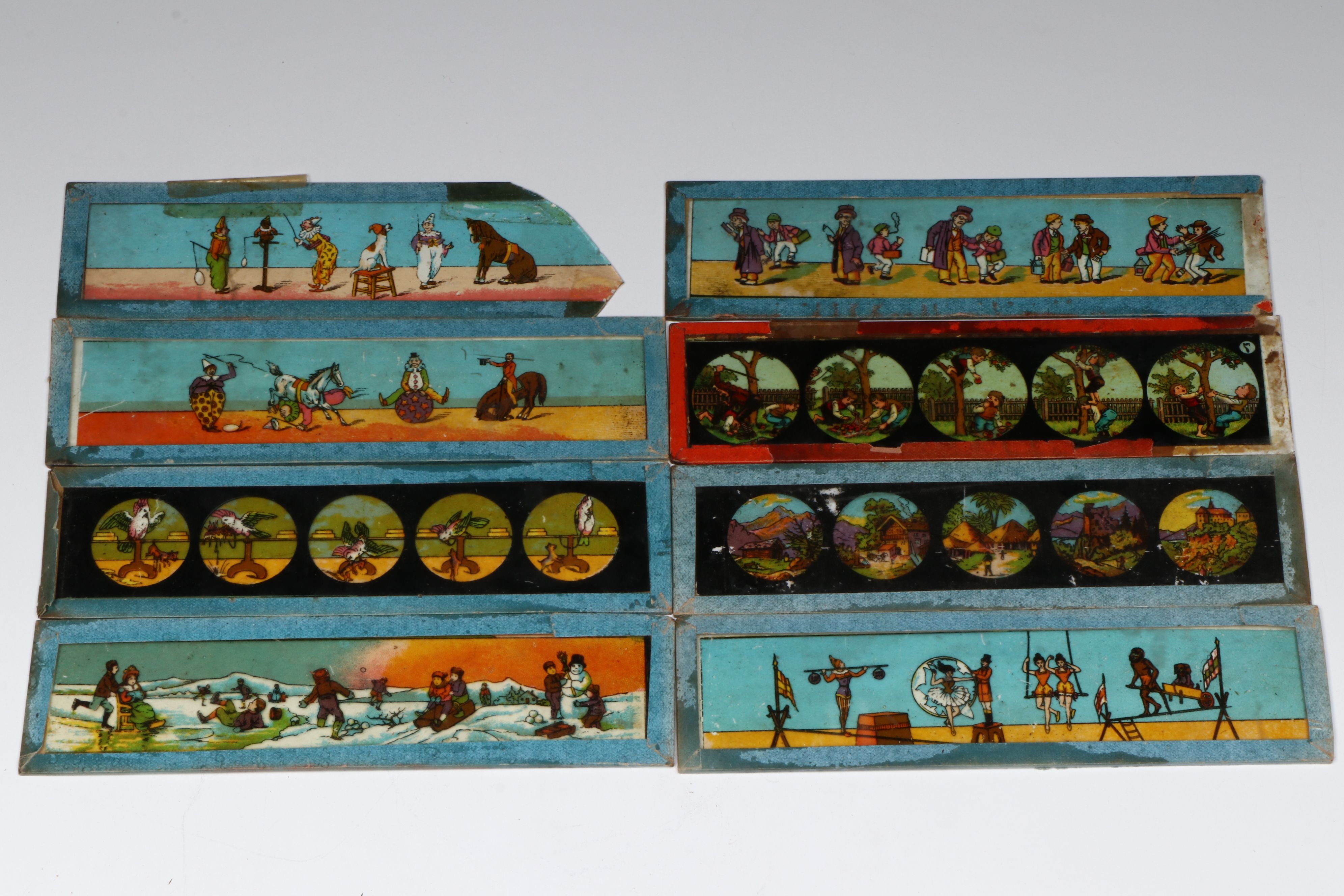 Magic Lantern Slides in Case, Late 19th/Early 20th Century