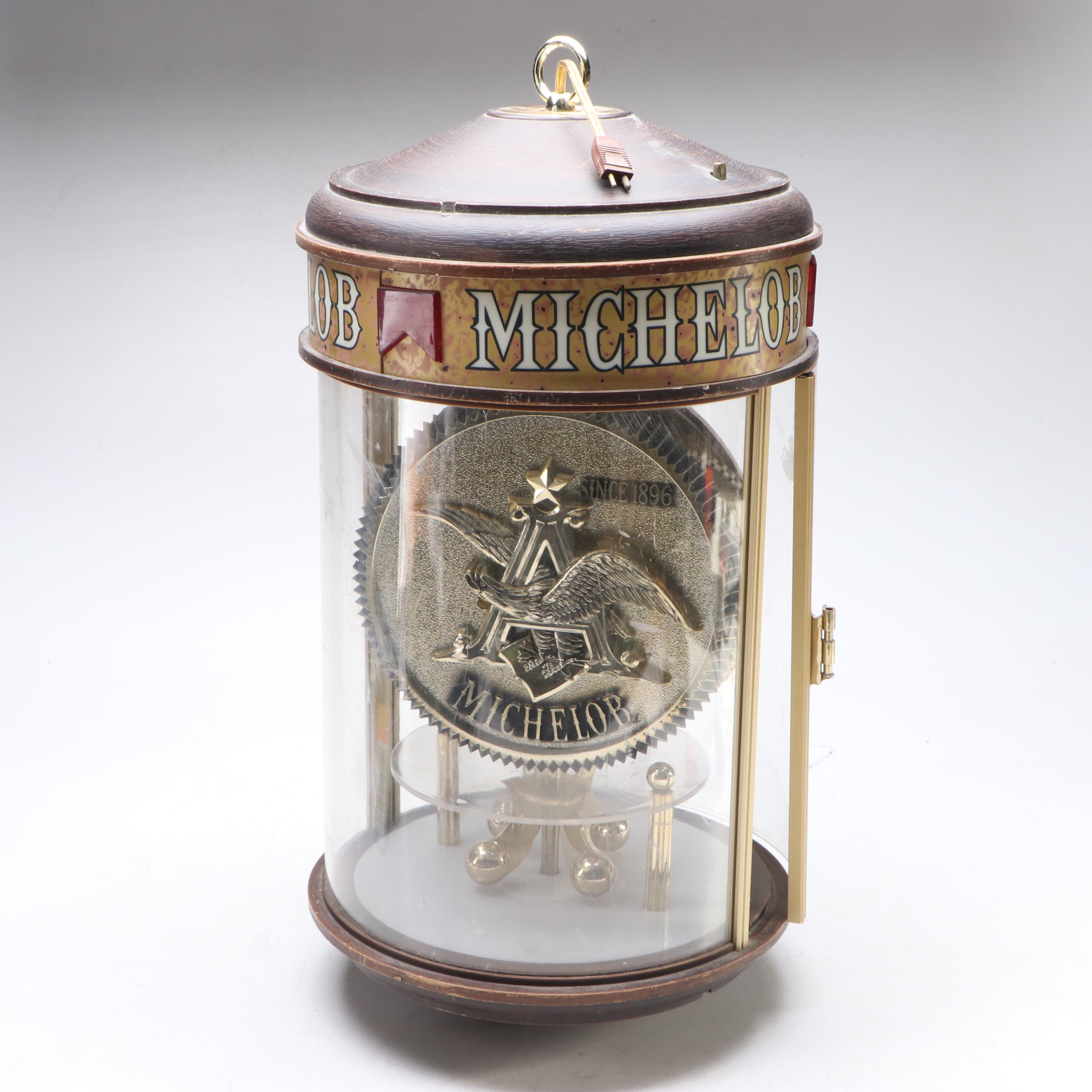 Michelob Beer Rotating Light-Up Vintage Advertisement Clock