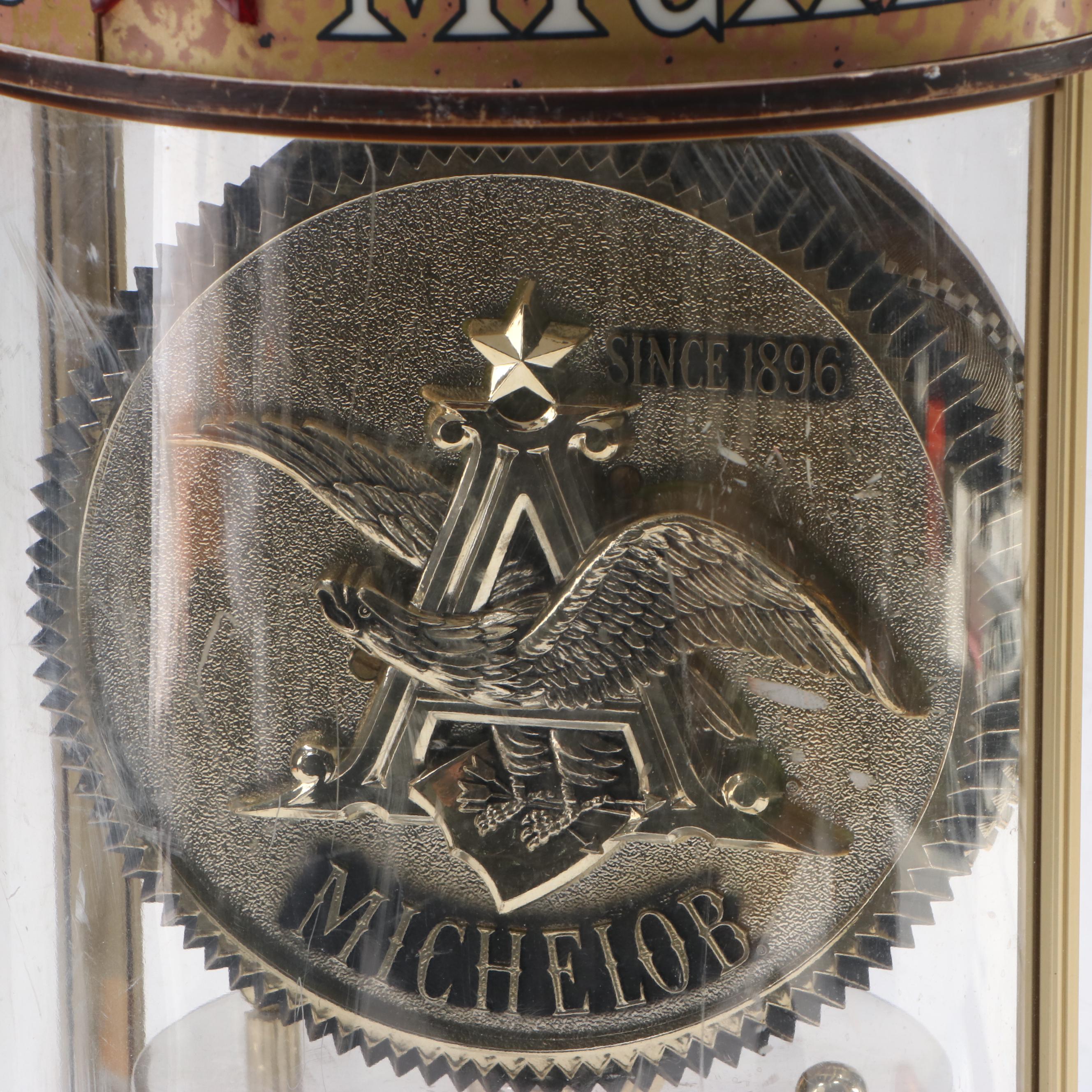 Michelob Beer Rotating Light-Up Vintage Advertisement Clock