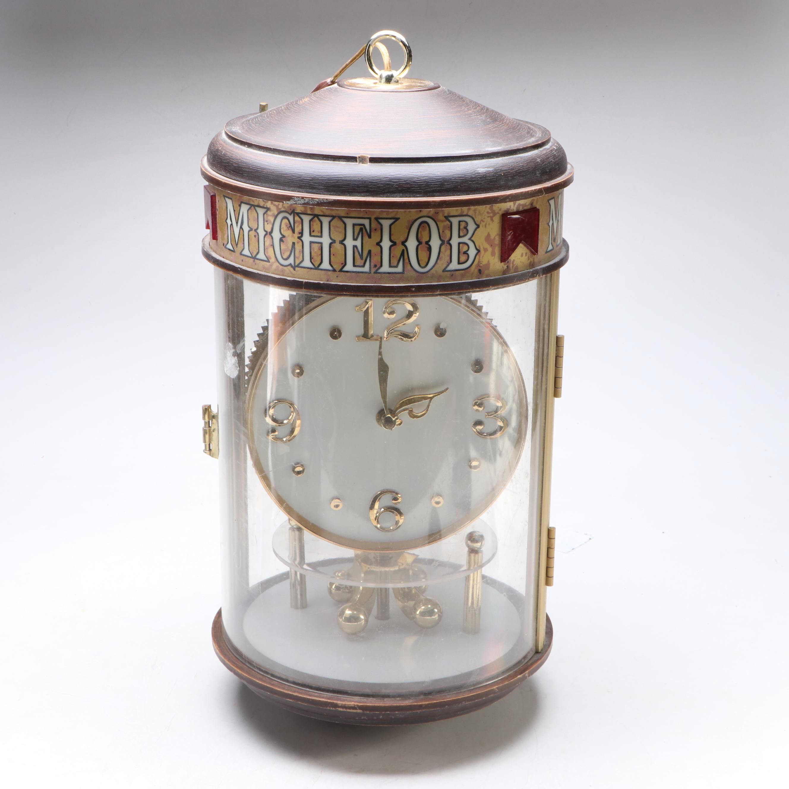 Michelob Beer Rotating Light-Up Vintage Advertisement Clock