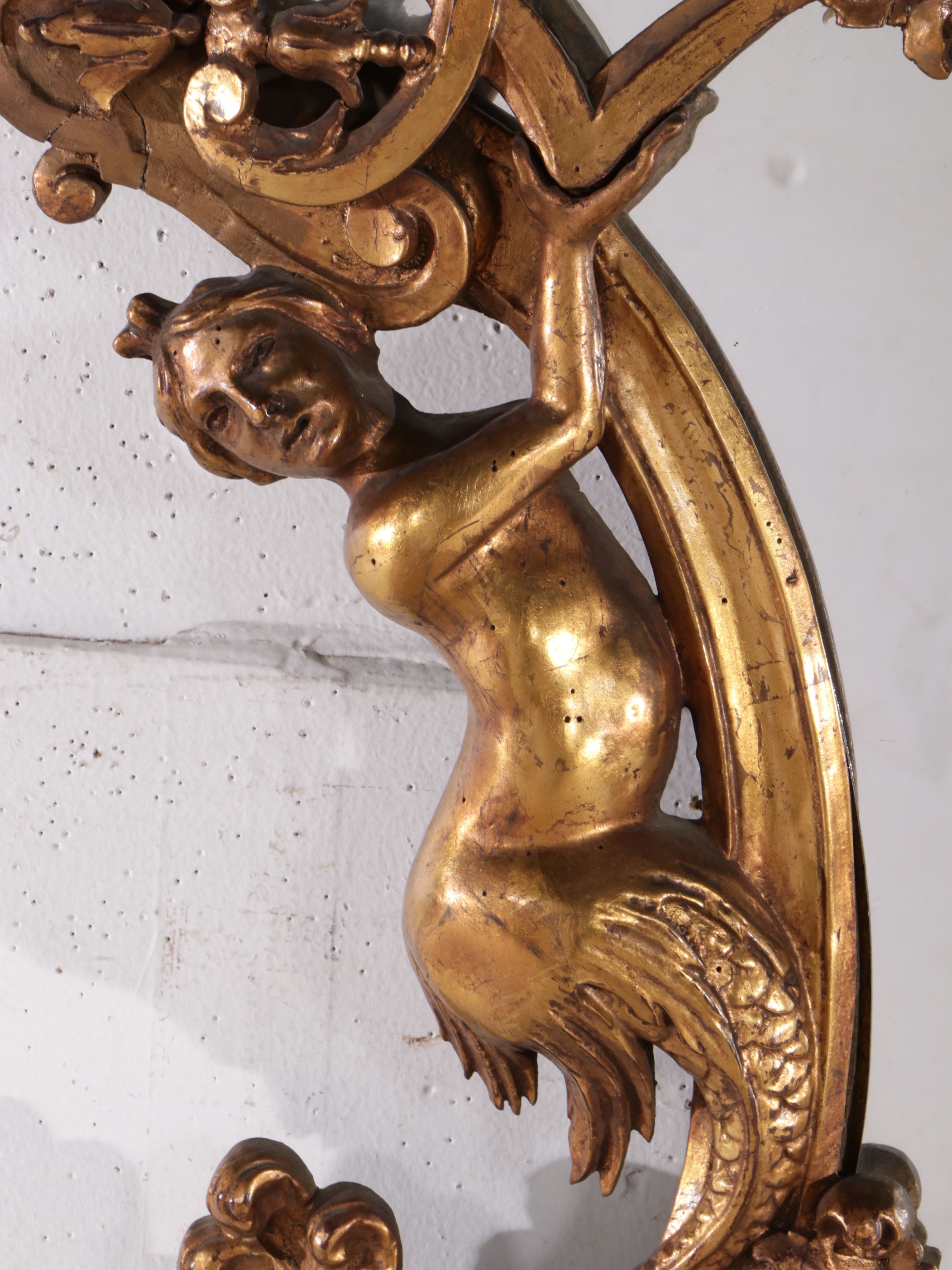 Italian Baroque Style Carved Giltwood Mirror