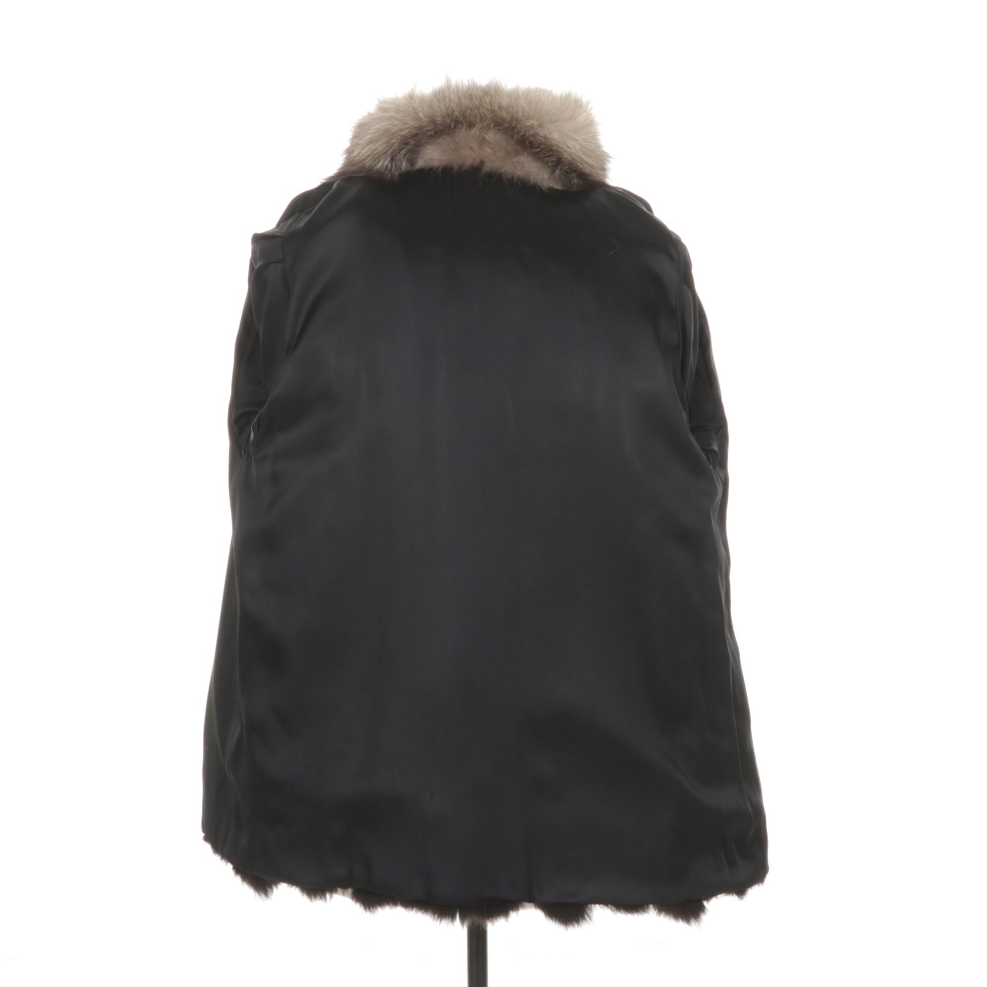 Mixed Silver and Black Fox Fur Jacket