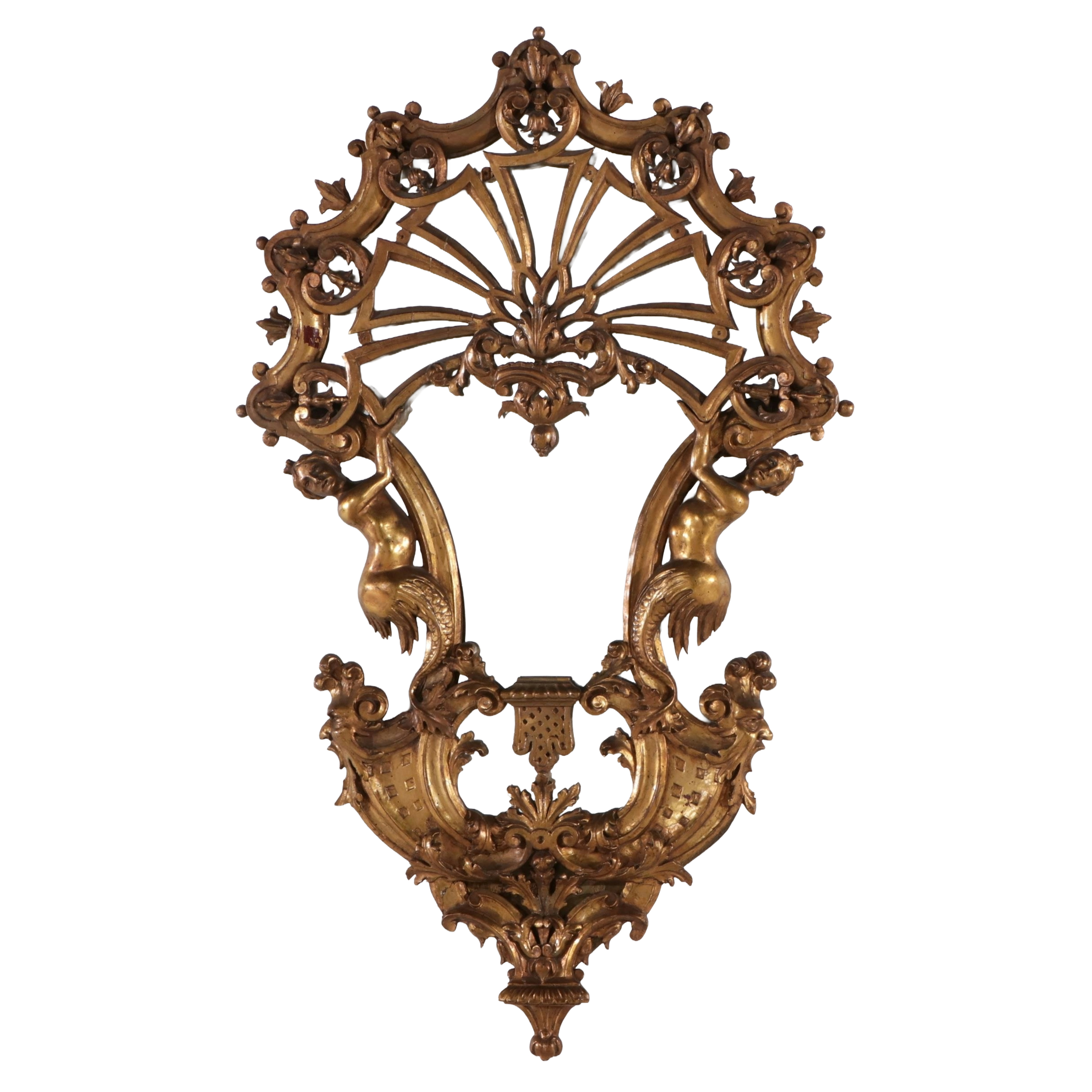 Italian Baroque Style Carved Giltwood Mirror