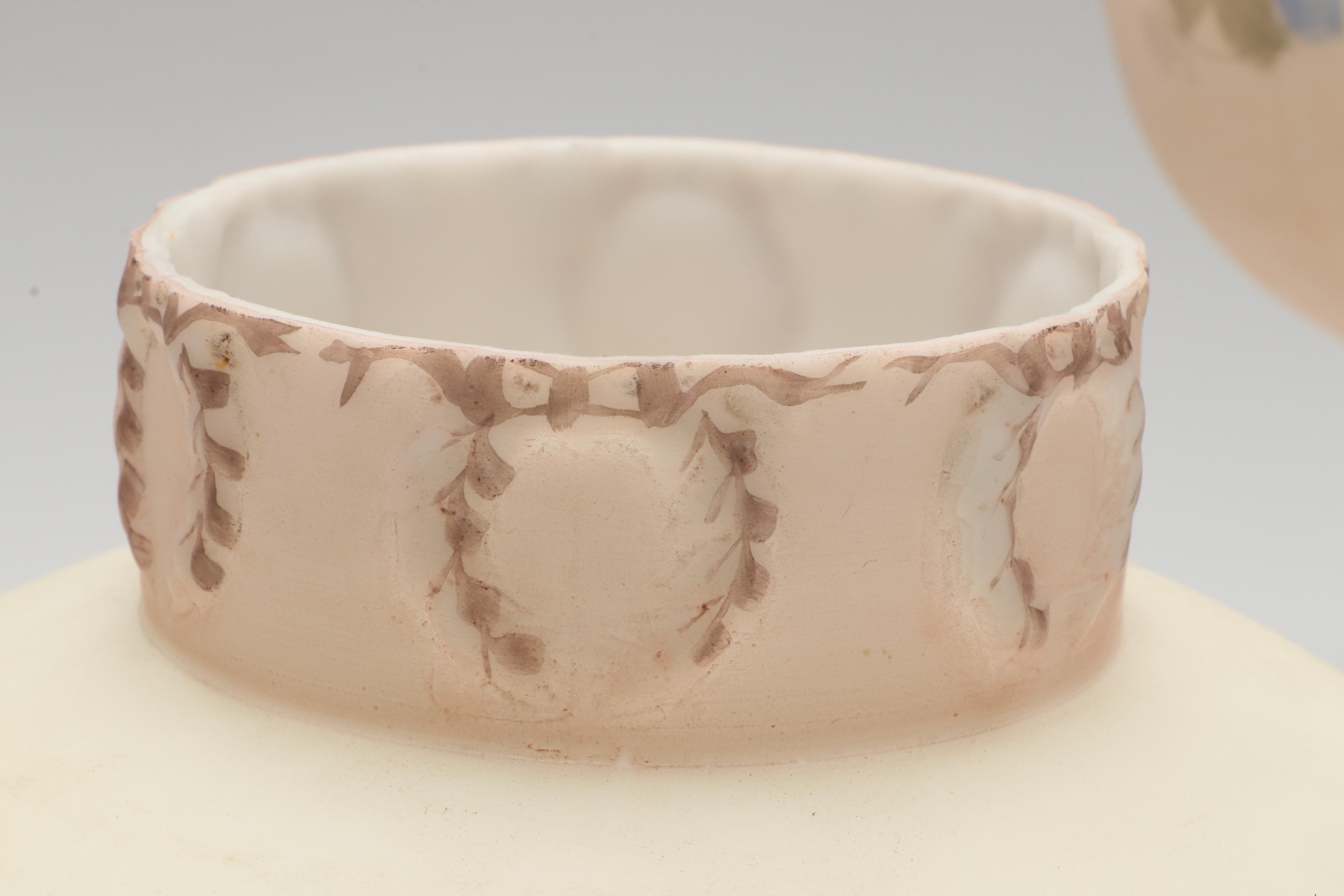 Hand-Painted Floral Glass Parlor Lamp, Early to Mid-20th Century