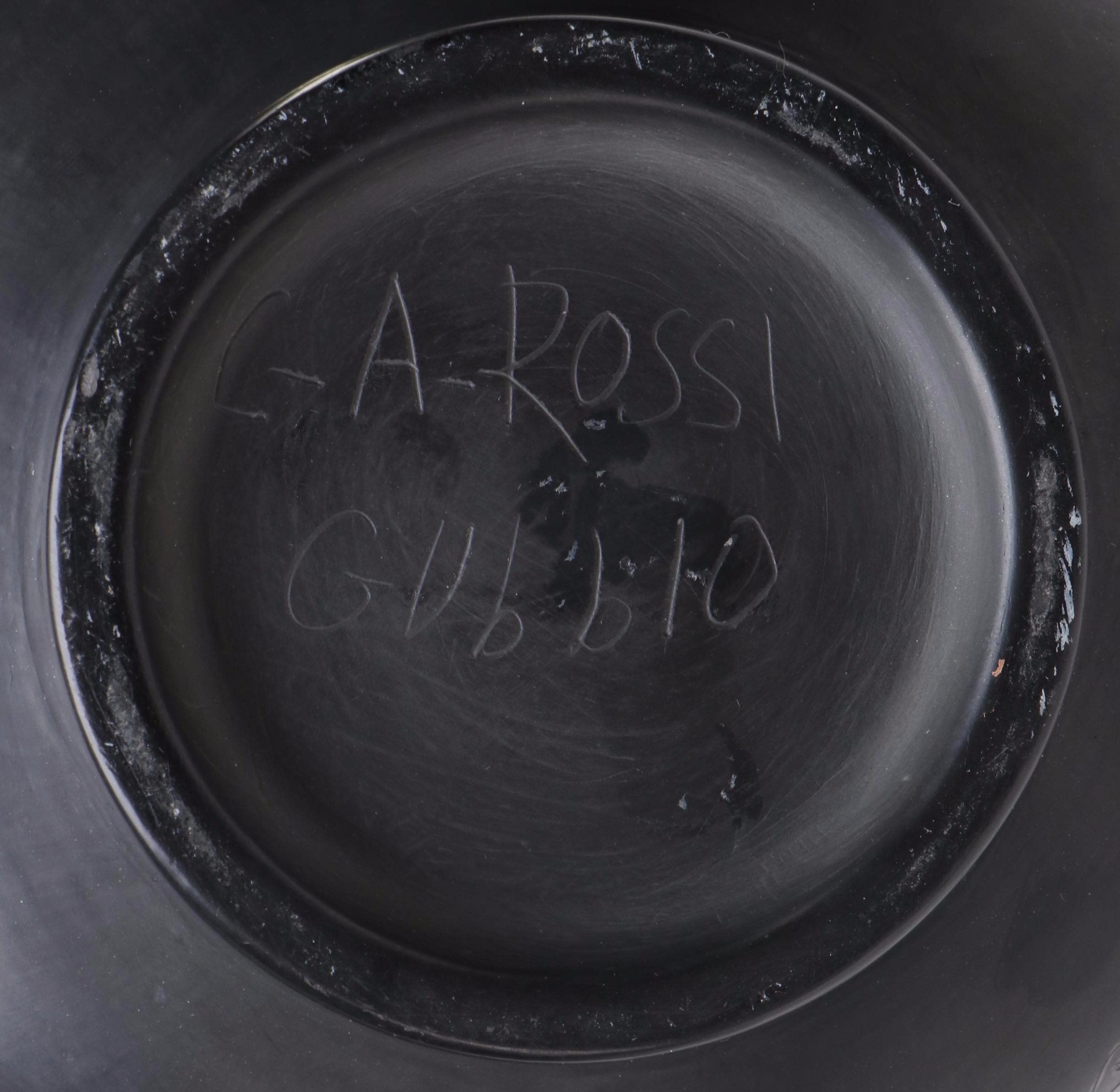 Carlo Alberto Rossi Signed Bucchero Ware Amphora Vase, Mid-20th Century