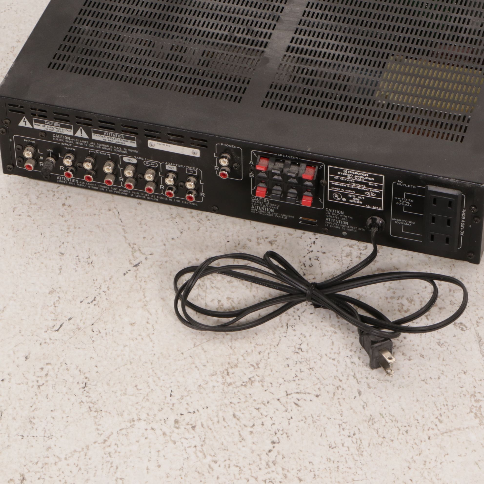 Pioneer Turntable, Amplifier, Tuner, and Equalizer, Late 20th Century